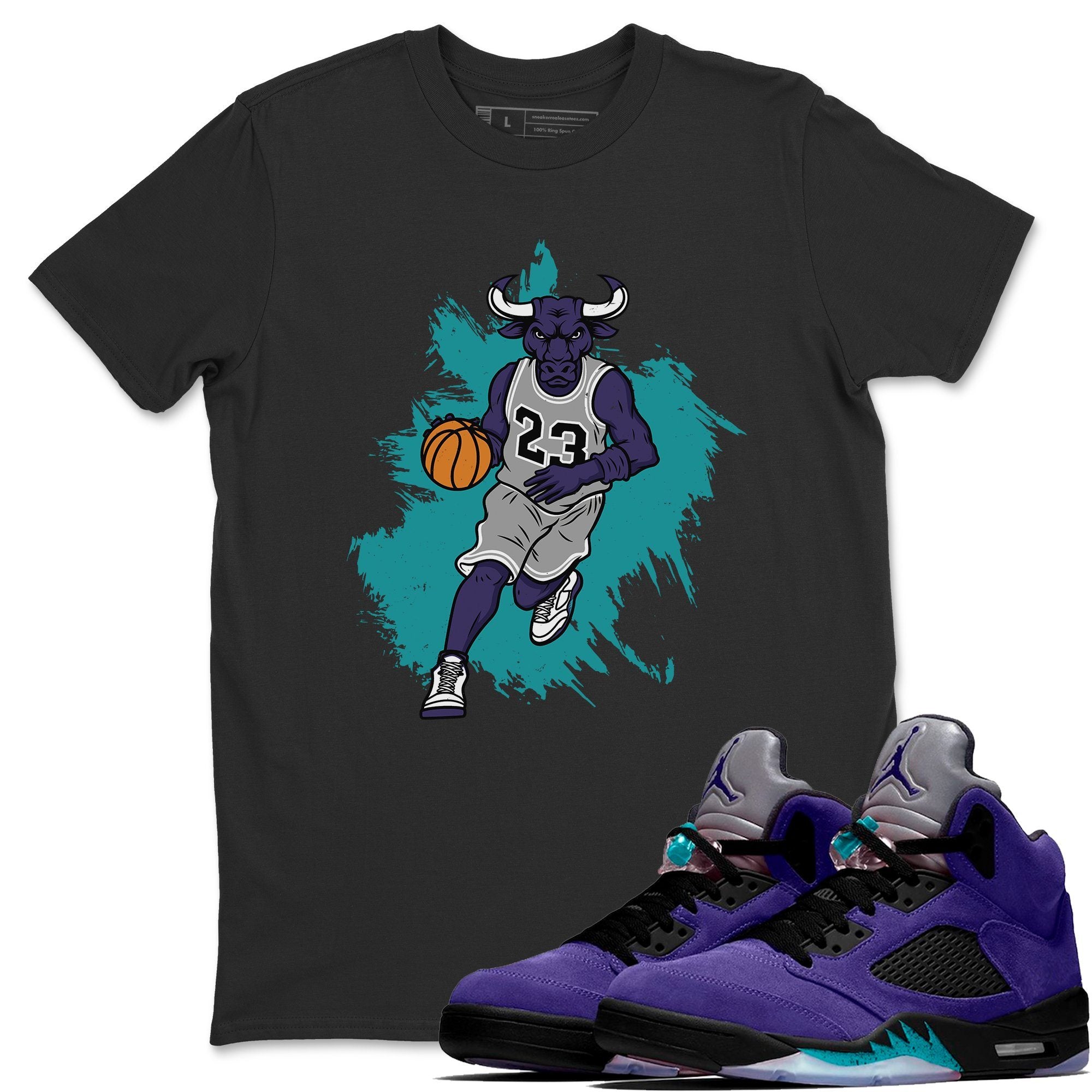Bull Figure Unisex Tops - Air Jordan 5 Purple Grape
