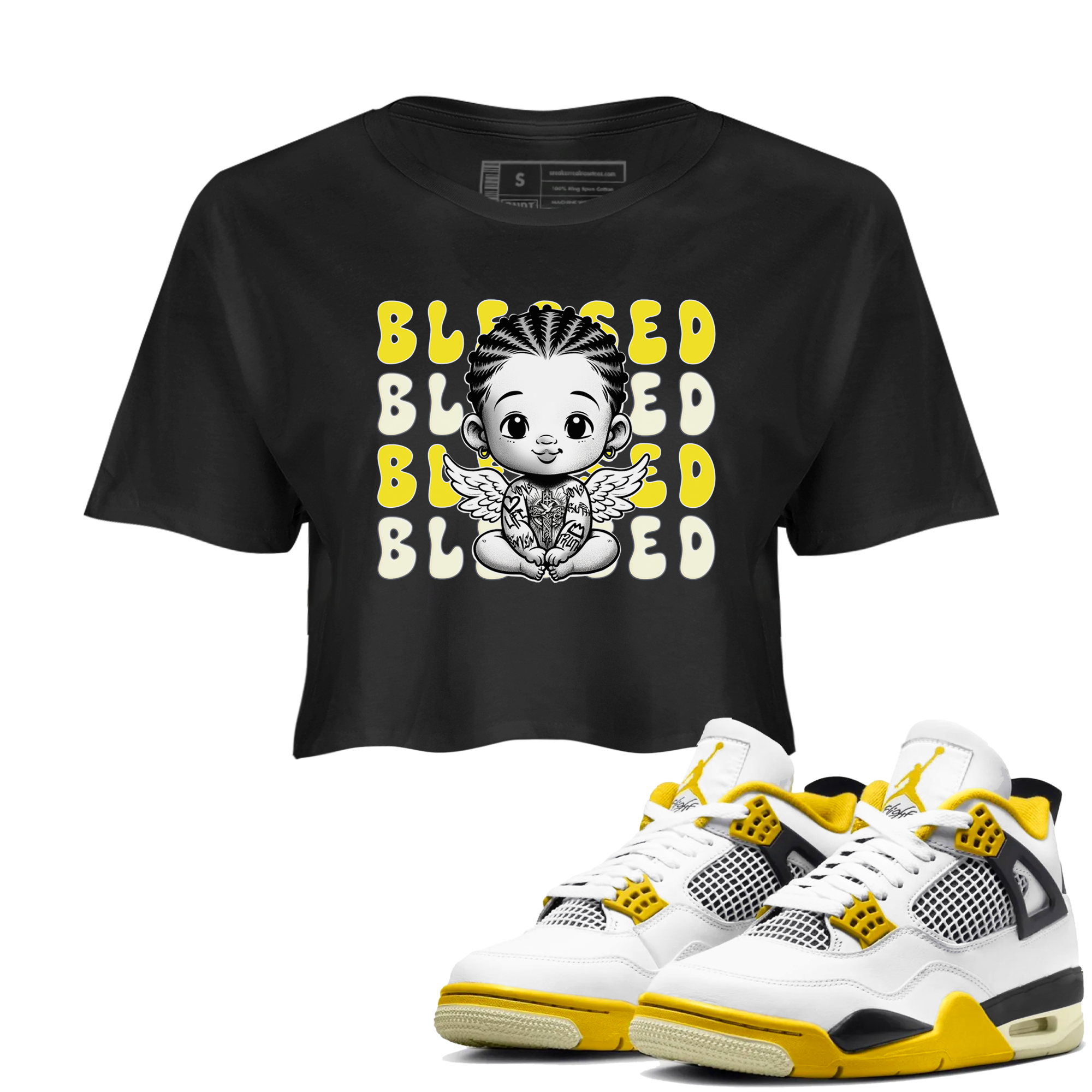 Blessed snkmatch Women's Top - Air Jordan 4 Vivid Sulfur