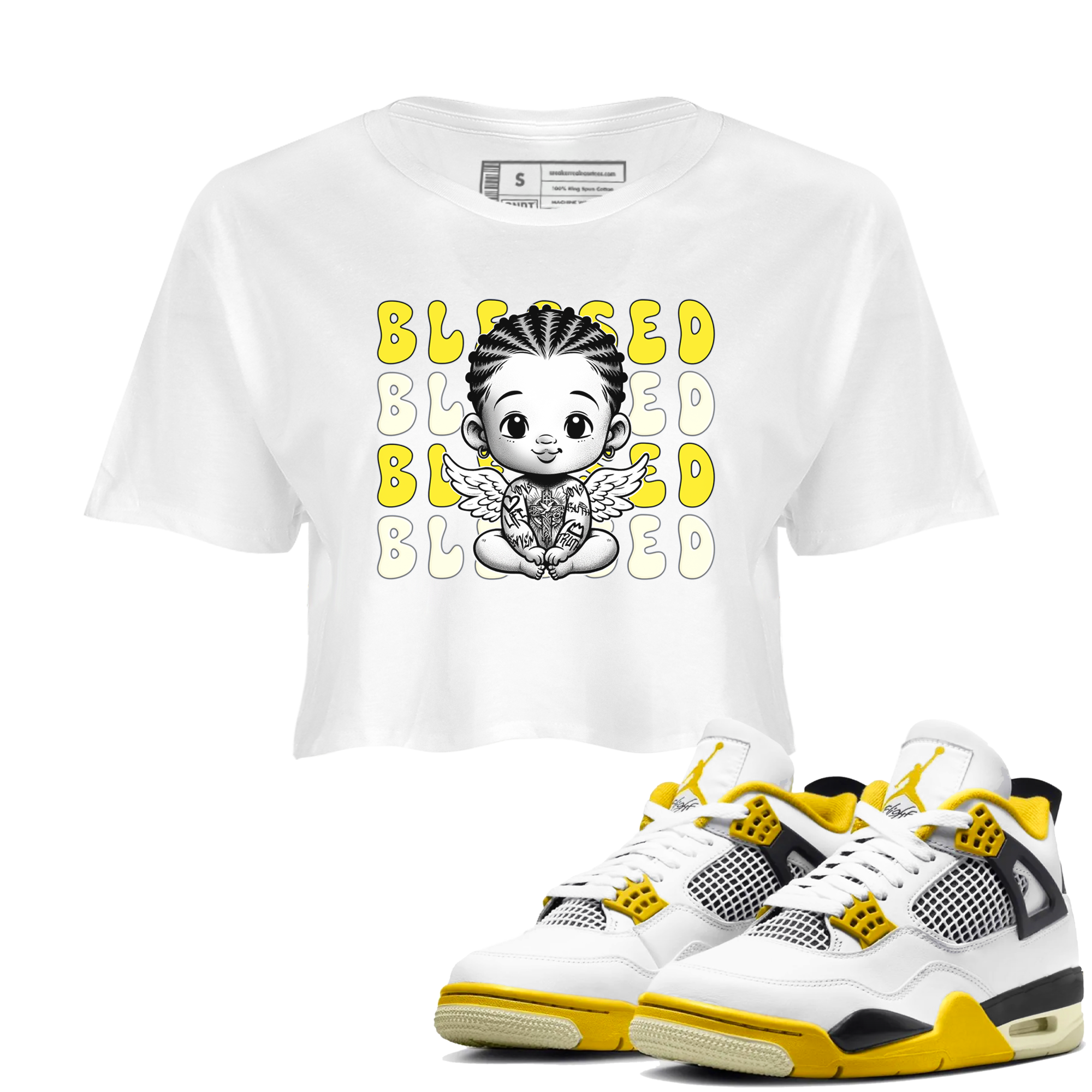 Blessed snkmatch Women's Top - Air Jordan 4 Vivid Sulfur