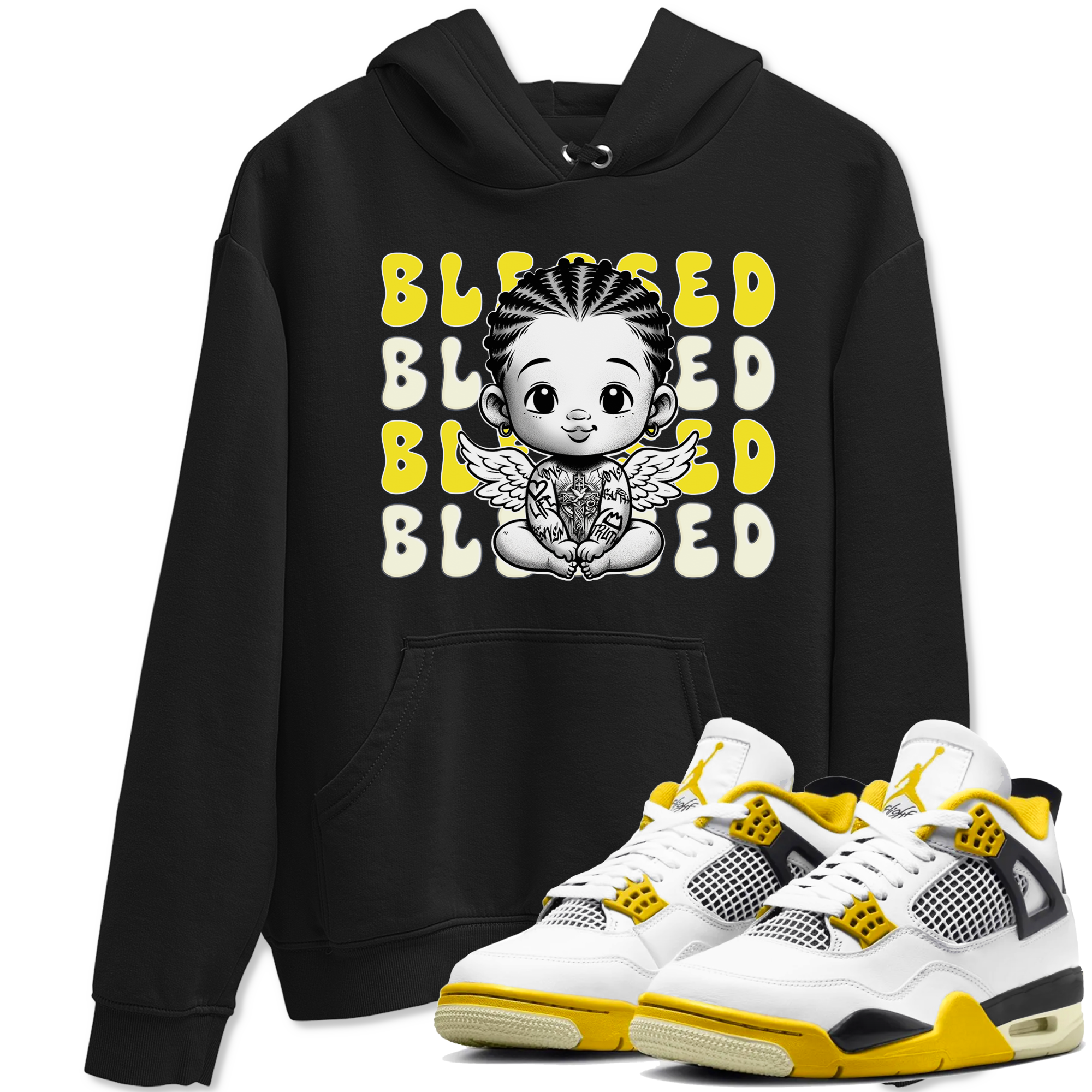 Blessed snkmatch Tees - Air Jordan 4 Vivid Sulfur