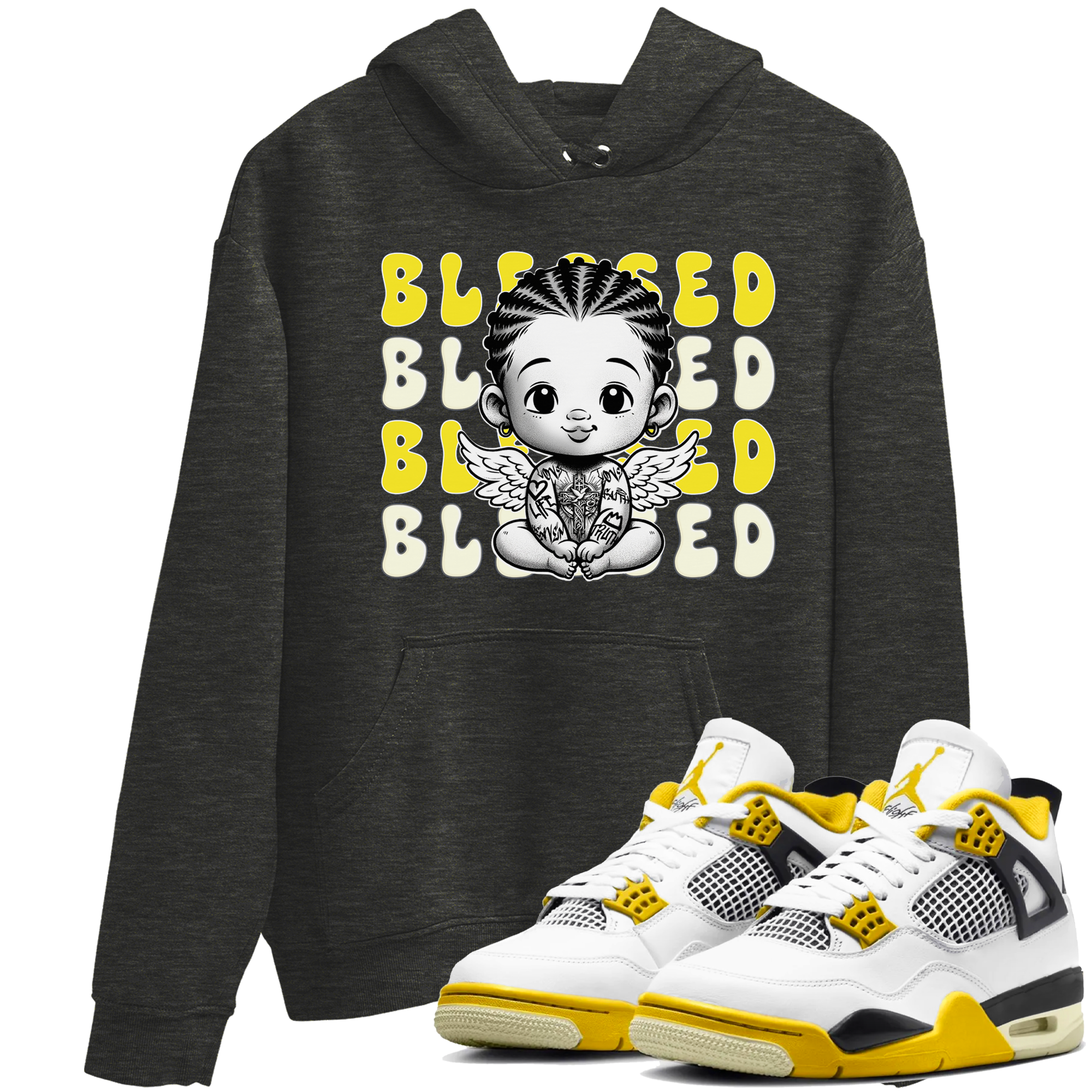 Blessed snkmatch Tees - Air Jordan 4 Vivid Sulfur
