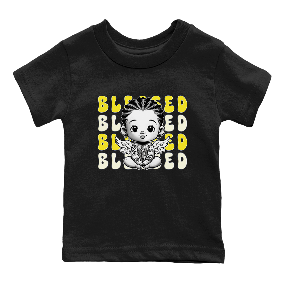 Blessed snkmatch Tees Kids - Air Jordan 4 Vivid Sulfur