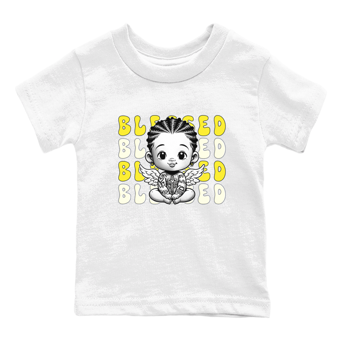 Blessed snkmatch Tees Kids - Air Jordan 4 Vivid Sulfur