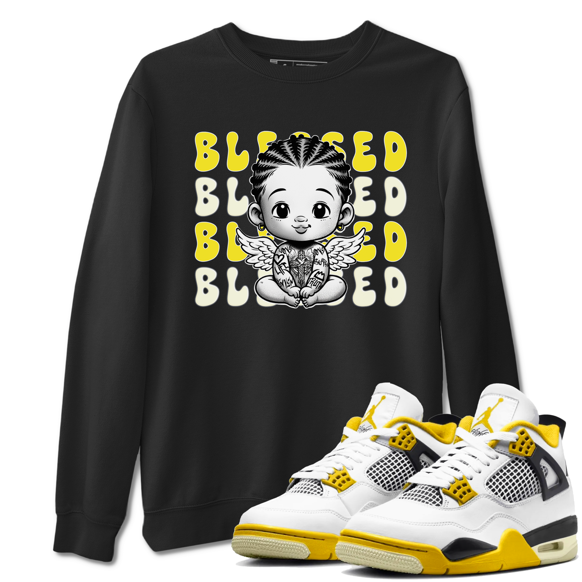 Blessed snkmatch Tees - Air Jordan 4 Vivid Sulfur