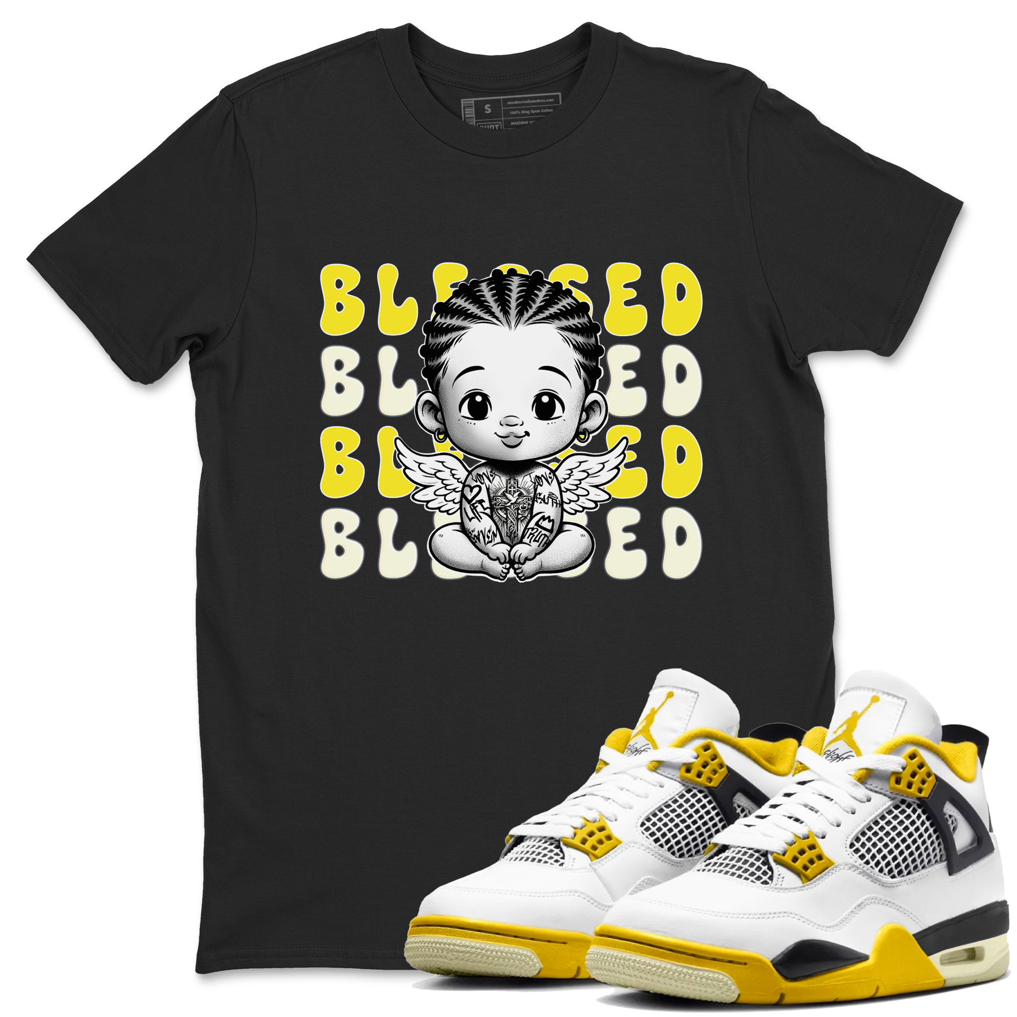 Blessed snkmatch Tees - Air Jordan 4 Vivid Sulfur