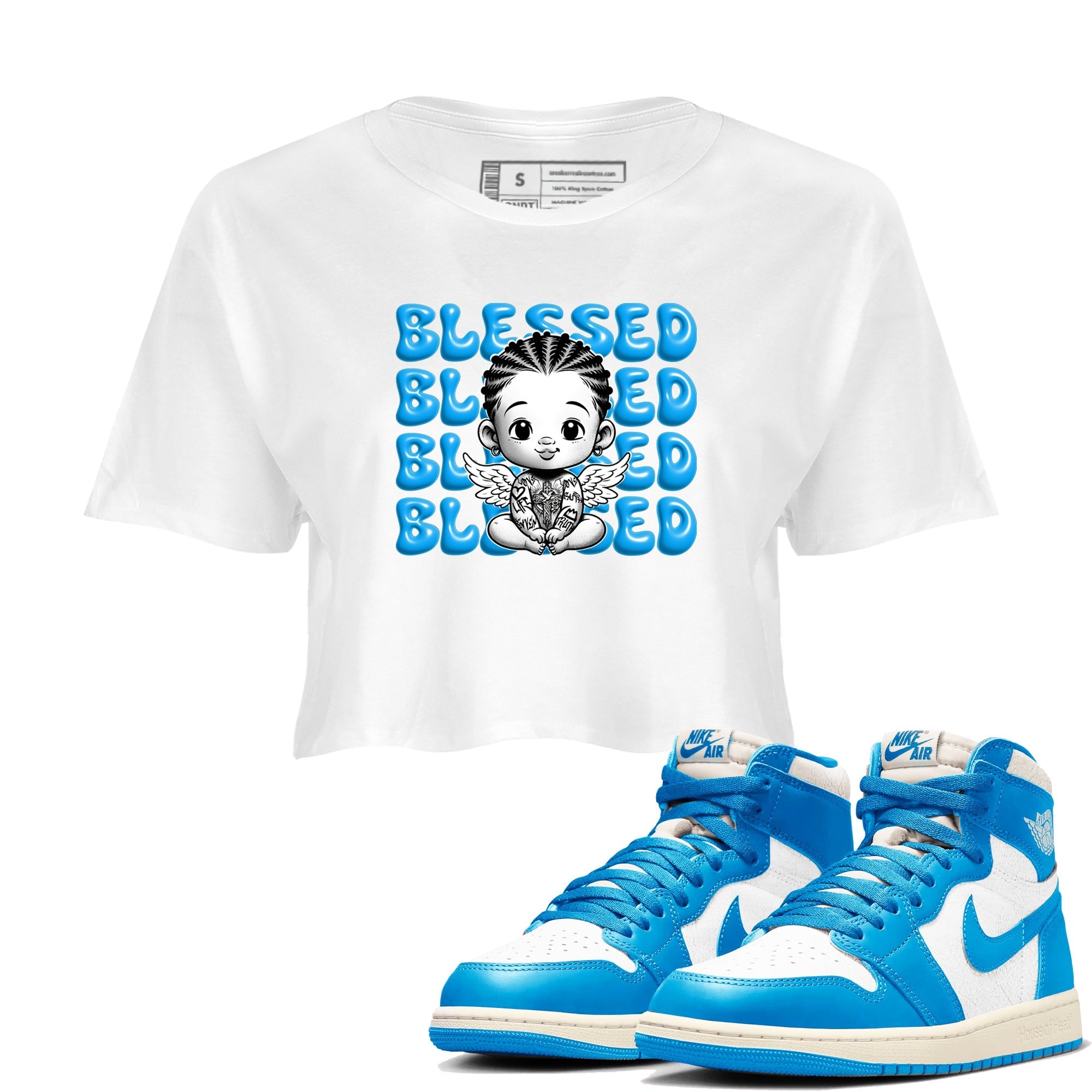 Blessed Baby snkmatch Women's Top - Air Jordan 1 UNC Reimagined