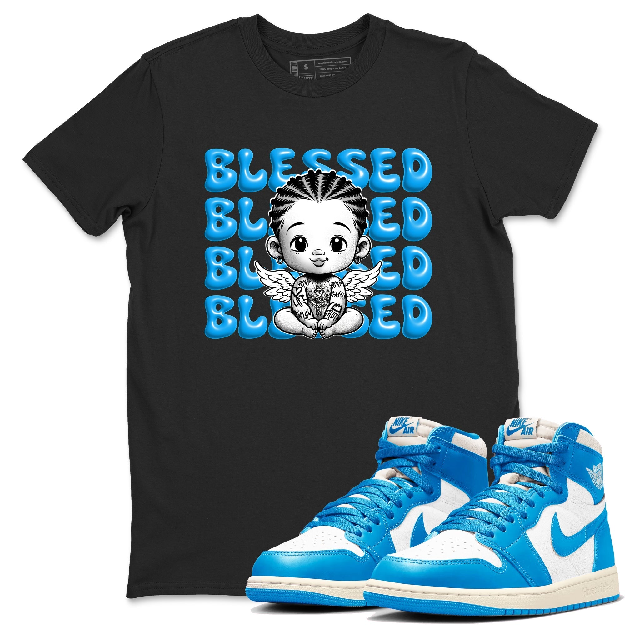 Blessed Baby snkmatch Tees - Air Jordan 1 UNC Reimagined