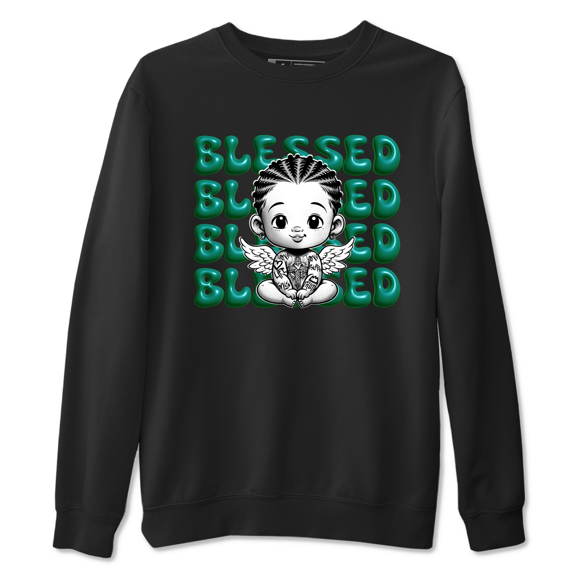 Blessed Baby snkmatch Tees - Air Jordan 4 Oxidized Green