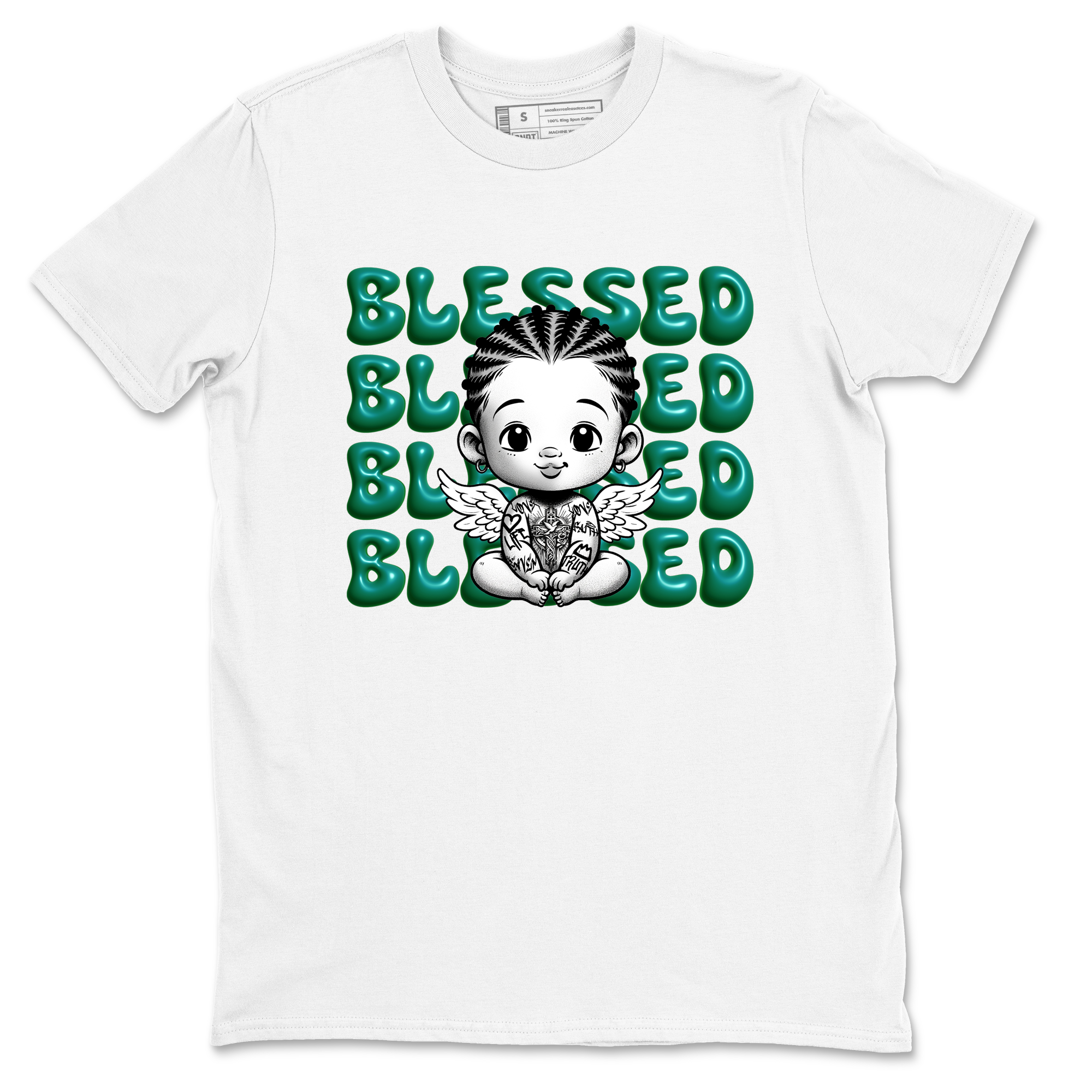 Blessed Baby snkmatch Tees - Air Jordan 4 Oxidized Green