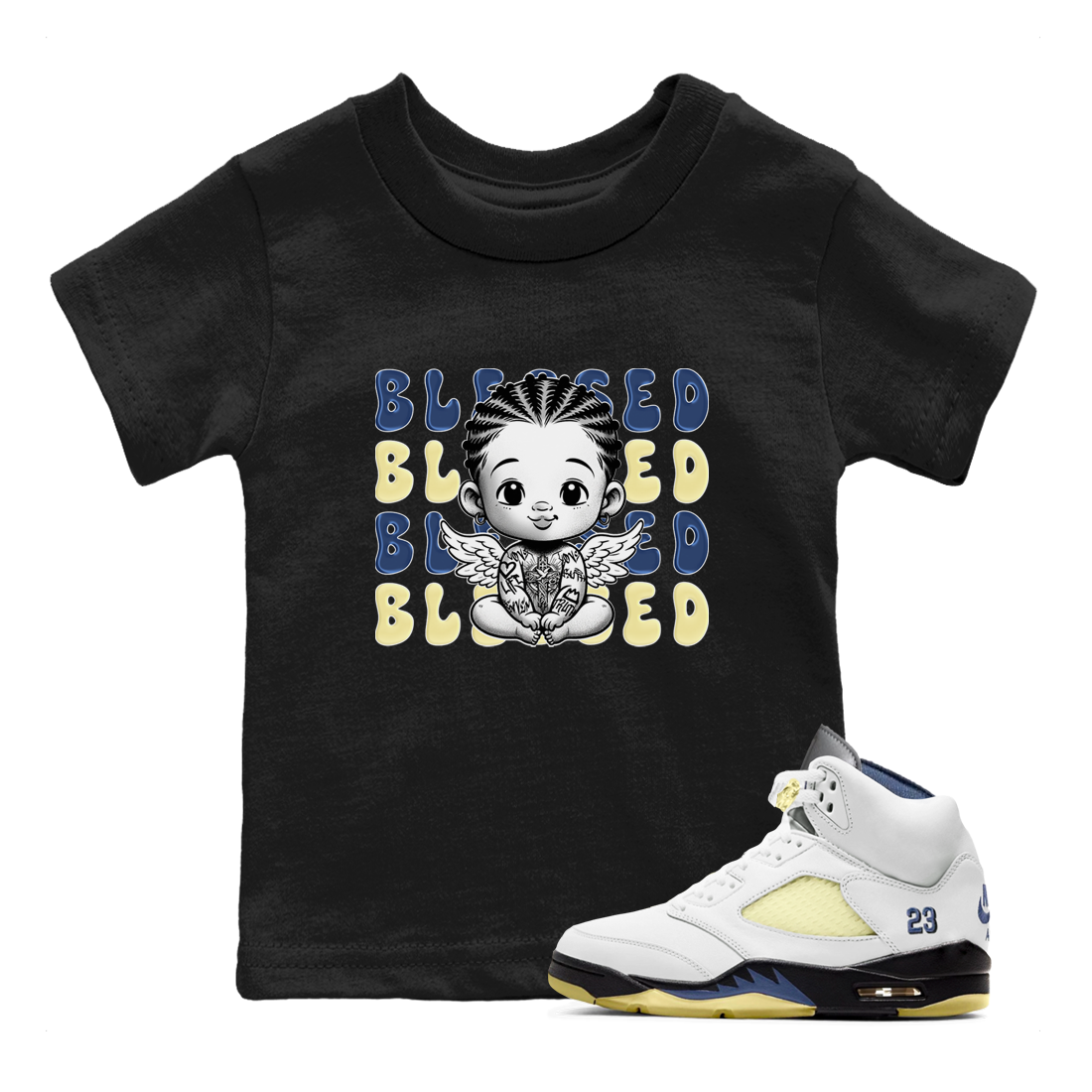 Blessed Baby snkmatch Tees Kids - Air Jordan 5 A Ma Maniere x Photon Dust