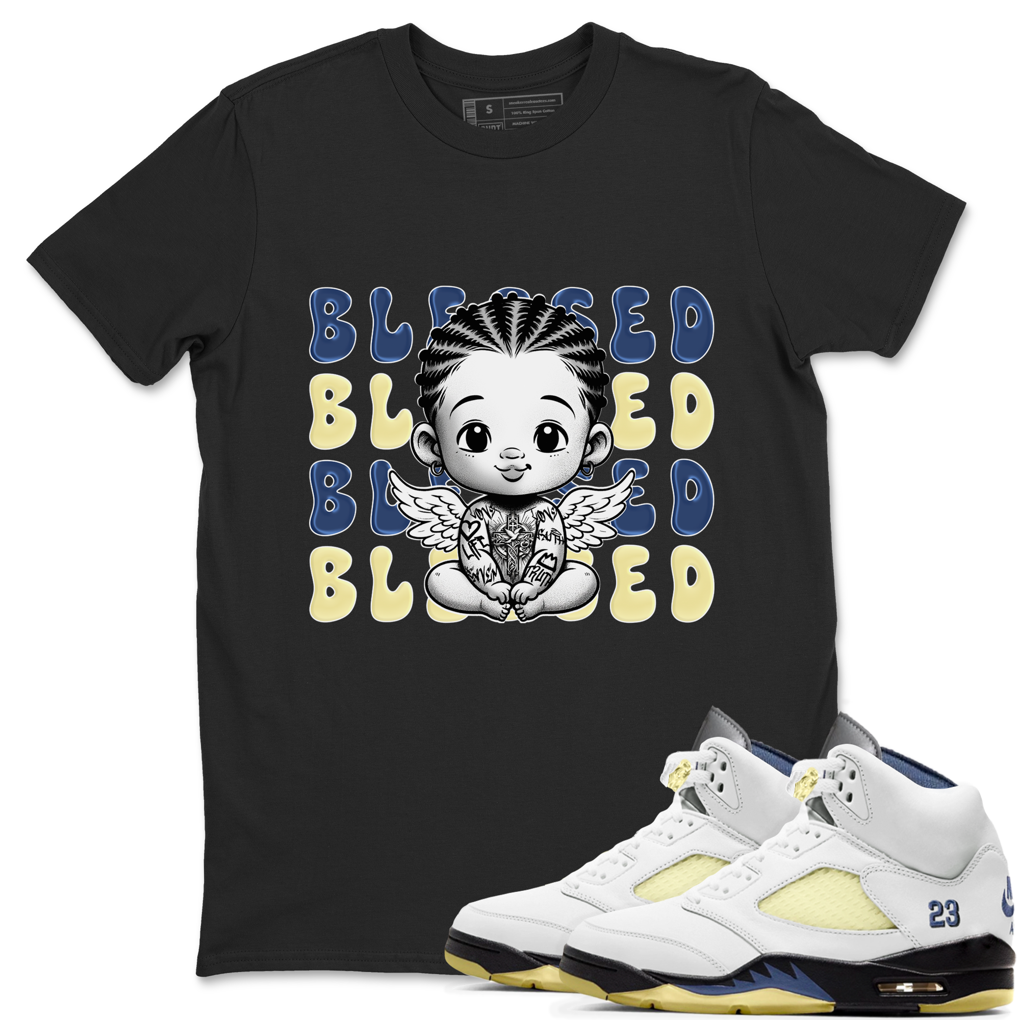 Blessed Baby SNRT Sneaker Tees - Air Jordan 5 A Ma Maniere x Photon Dust