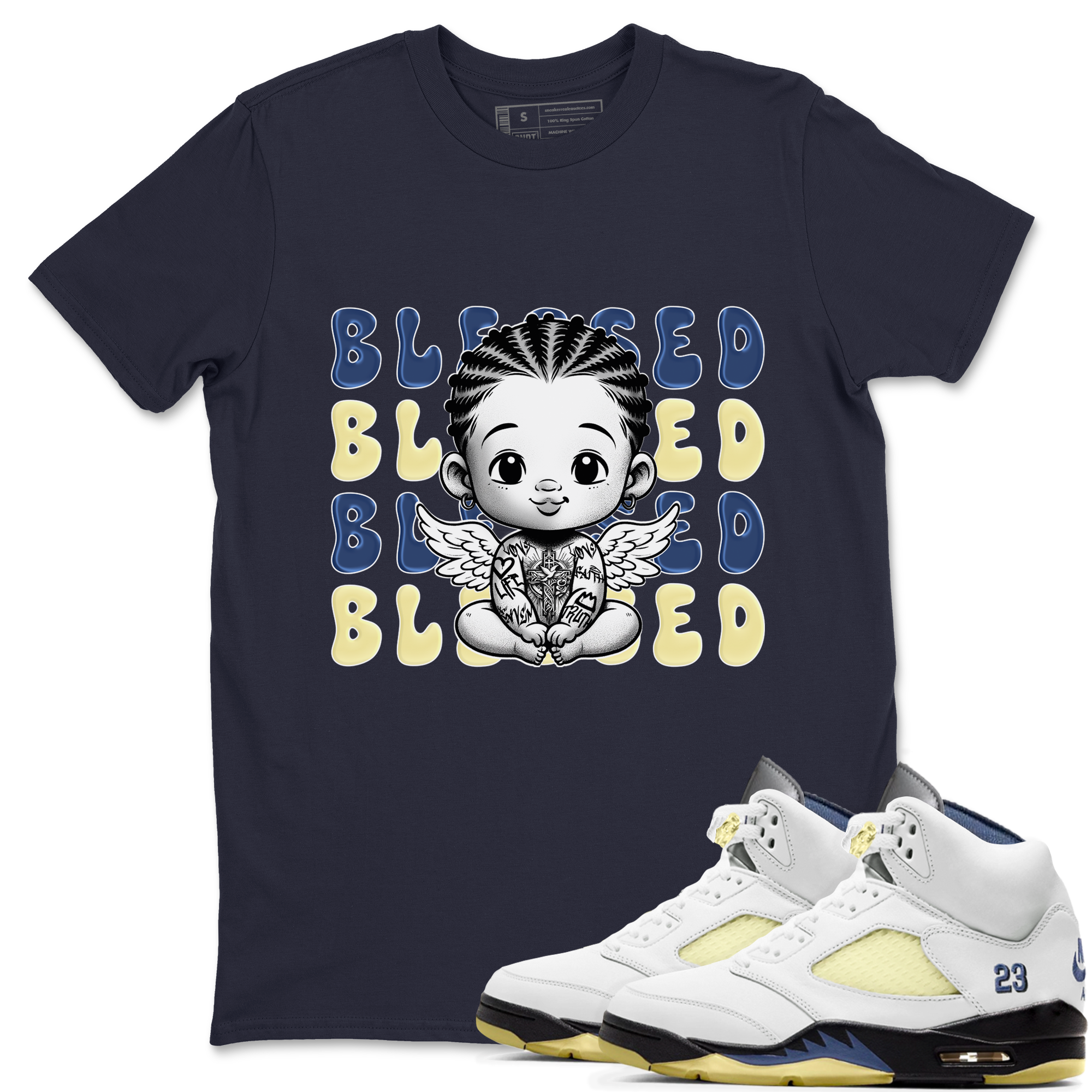 Blessed Baby SNRT Sneaker Tees - Air Jordan 5 A Ma Maniere x Photon Dust