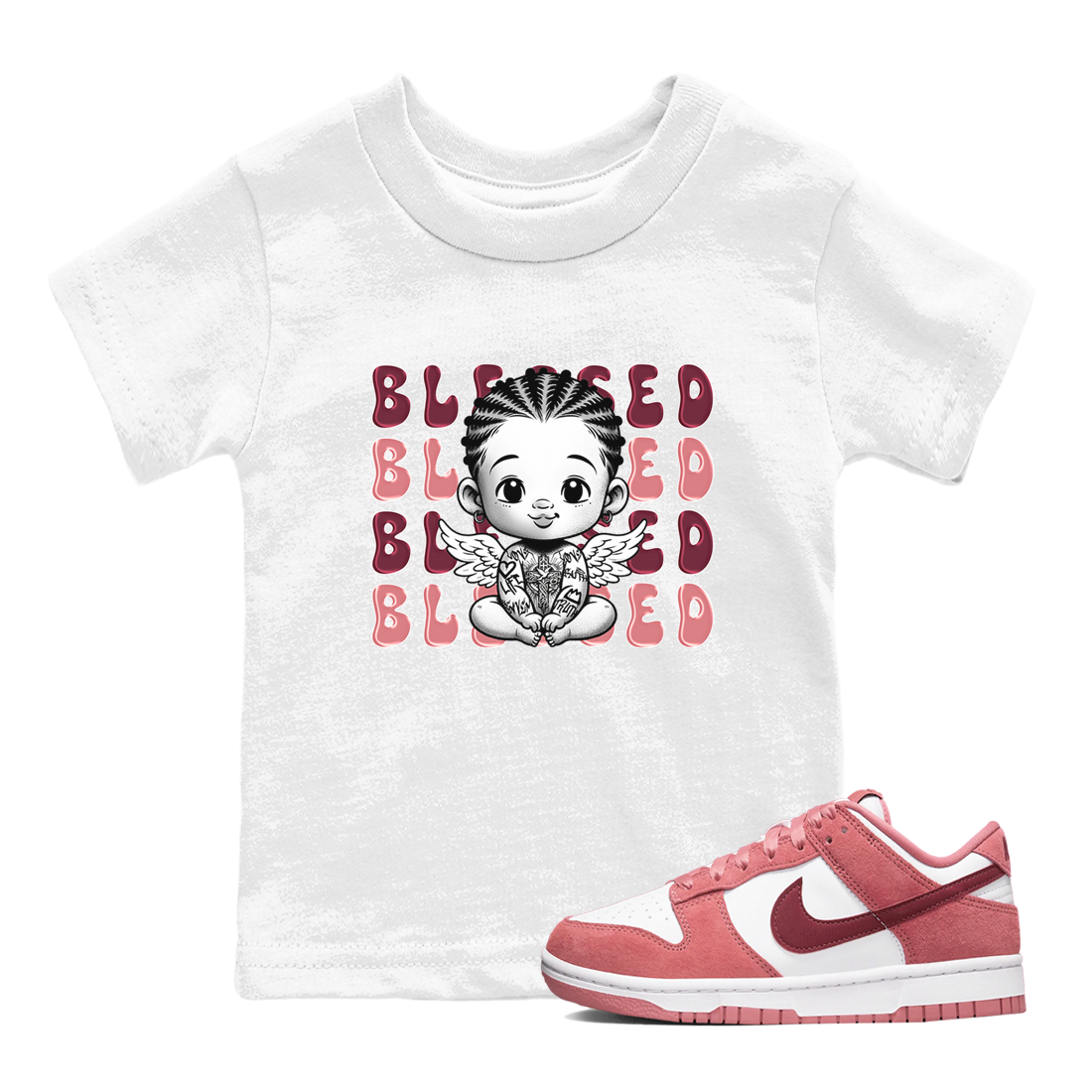 Blessed Baby SNRT Sneaker Tee Kids - Dunk Valentines Day 2024