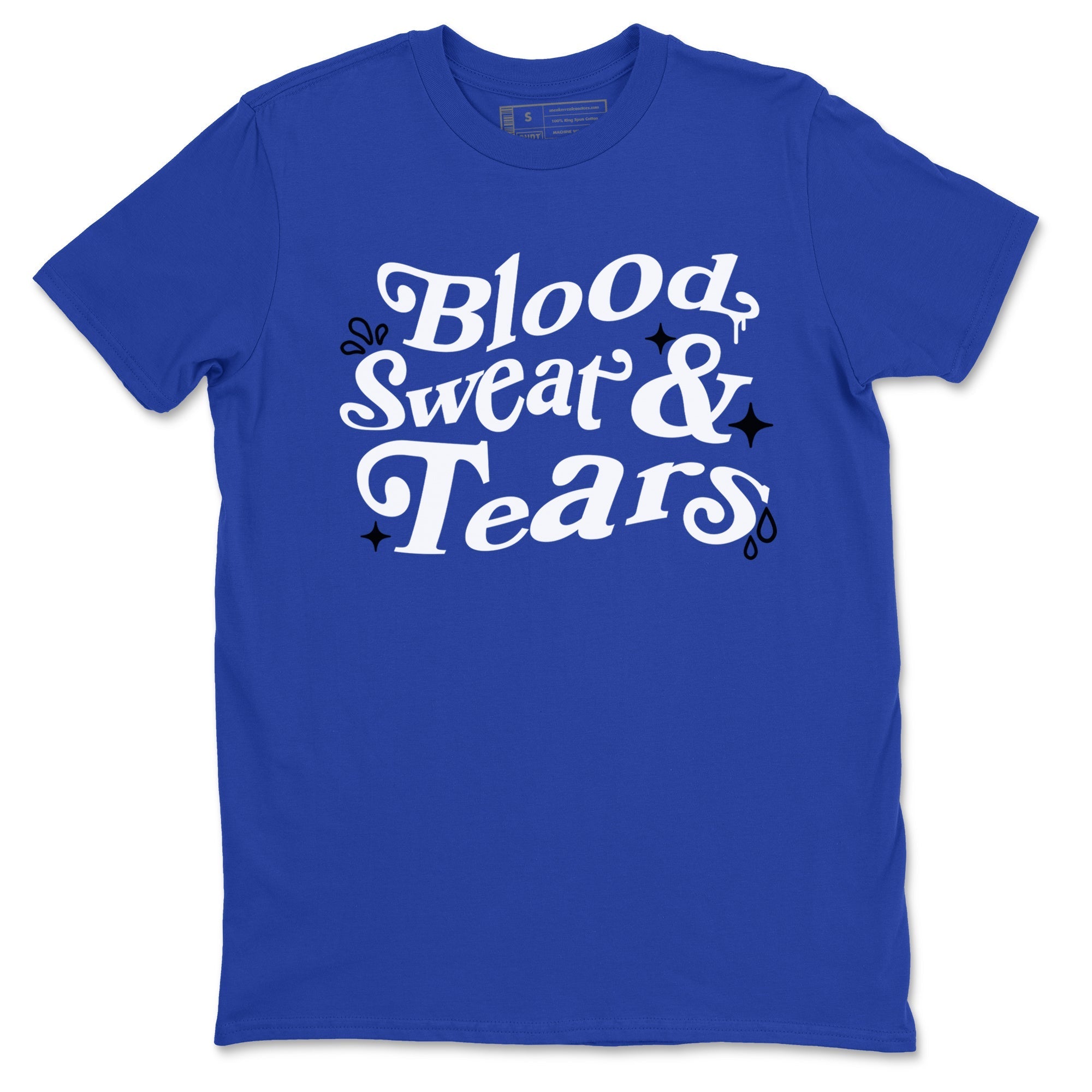 Blood Sweat Tears snkmatch Tees - Air Jordan 1 Game Royal