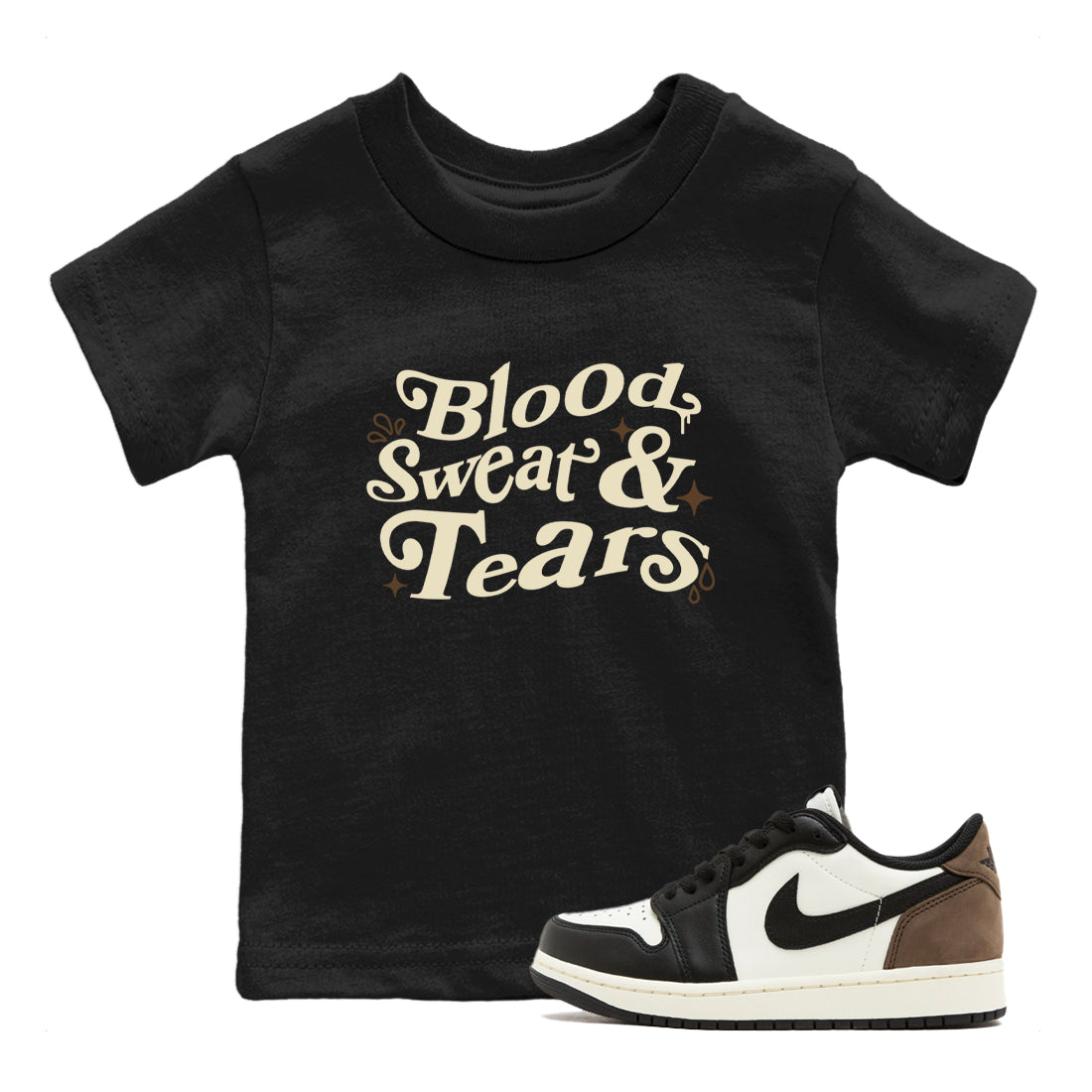 Blood Sweat Tears snkmatch Tees Kids - Air Jordan 1 Mocha