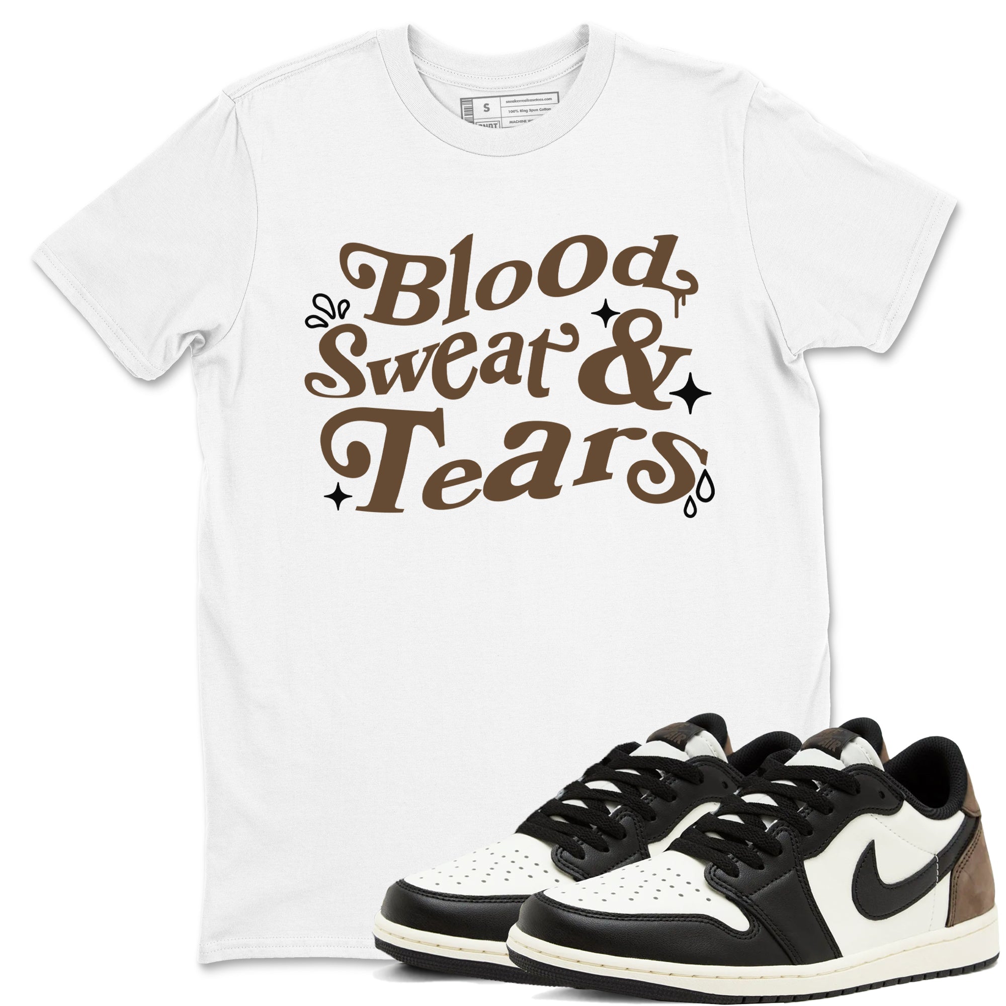 Blood Sweat Tears snkmatch Tees - Air Jordan 1 Mocha