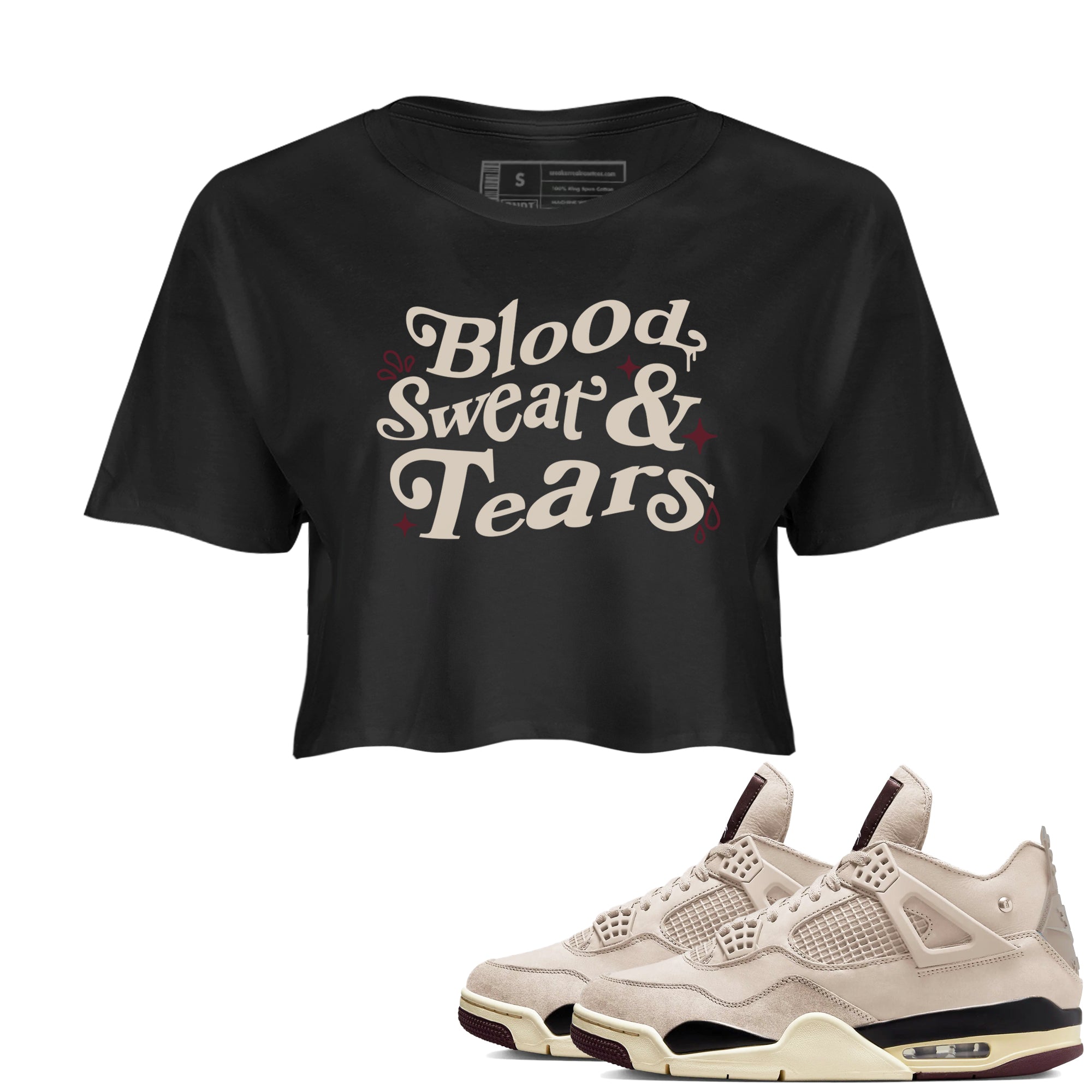 Blood Sweat Tears snkmatch Women's Top - Air Jordan 4 A Ma Maniere x Fossil Stone