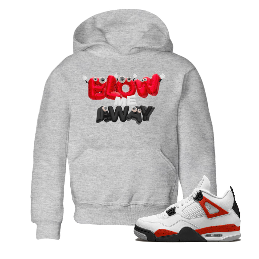 Blow Me Away snkmatch Tee Kids - Air Jordan 4 Red Cement