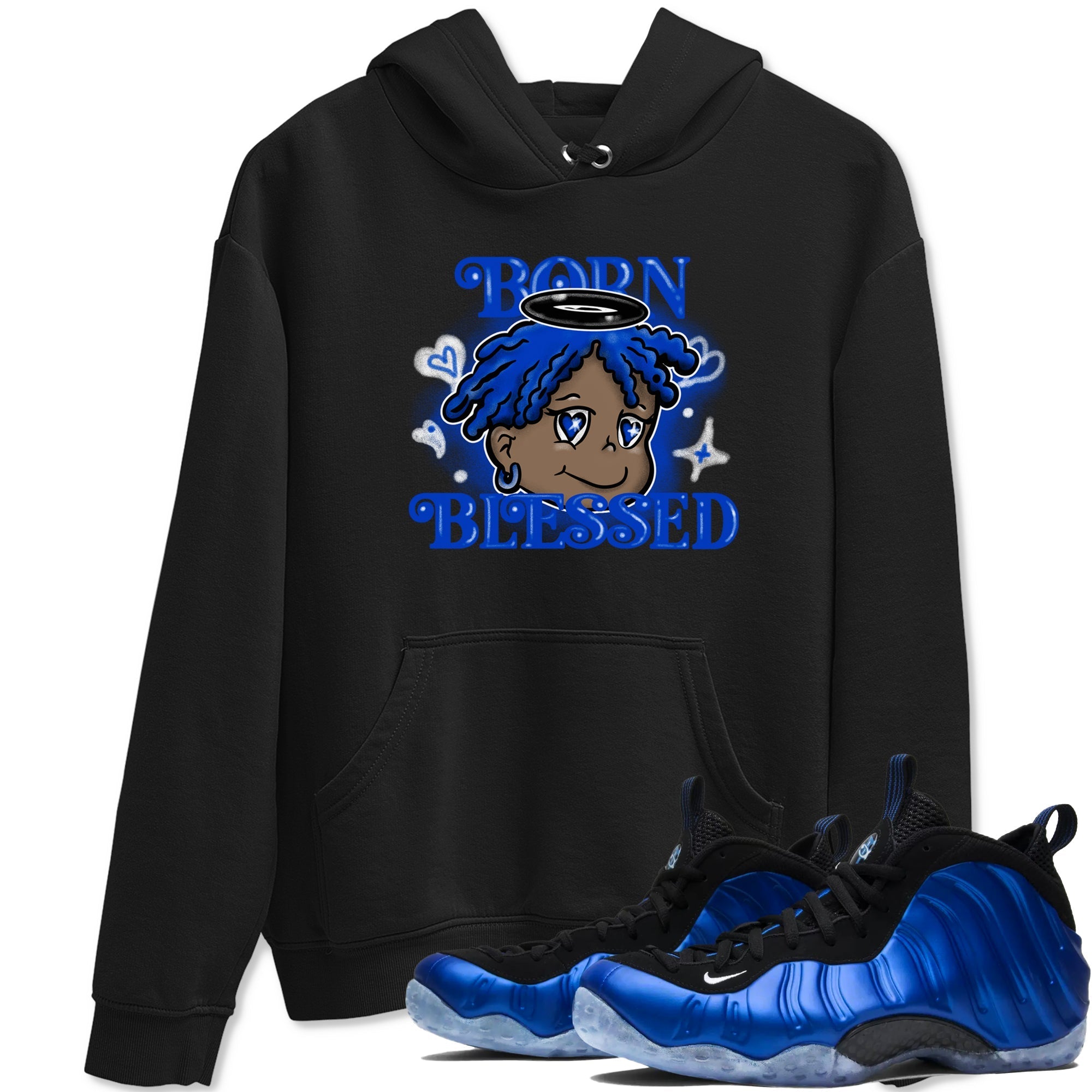 Born Blessed snkmatch Tees - Air Foamposite One Royal