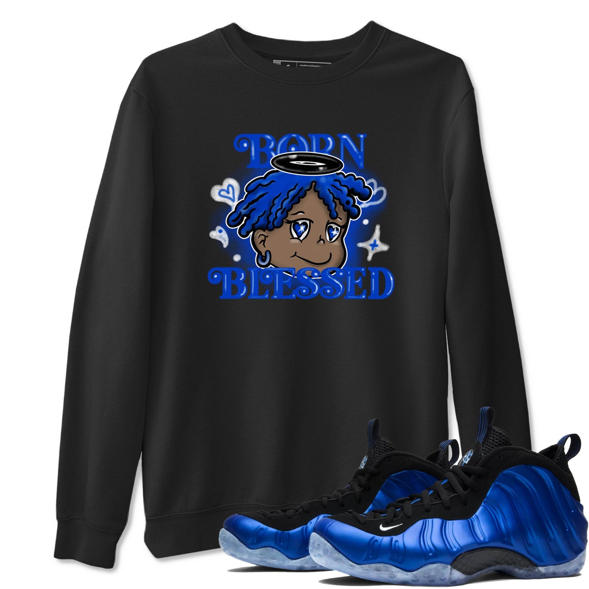 Born Blessed snkmatch Tees - Air Foamposite One Royal