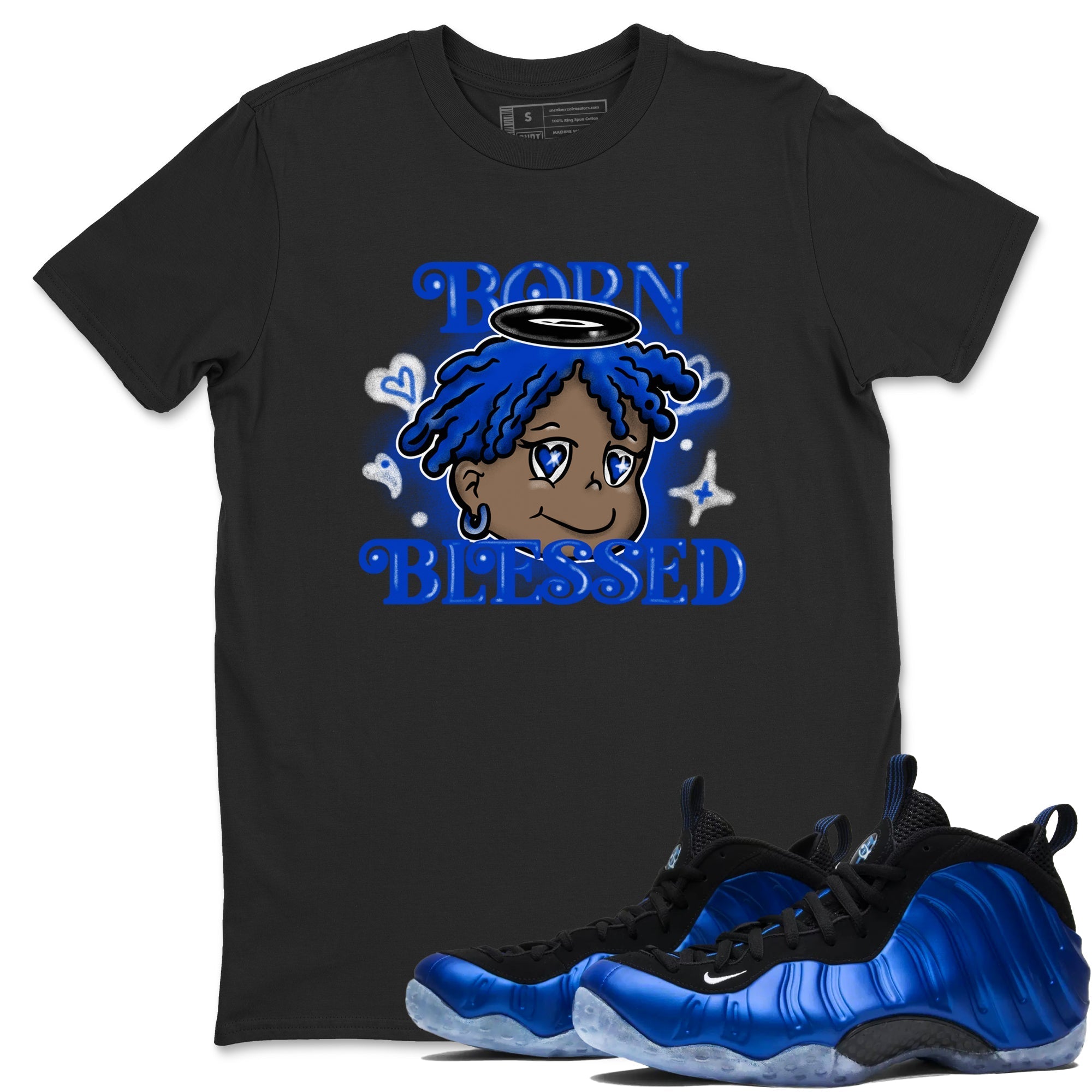 Born Blessed snkmatch Tees - Air Foamposite One Royal