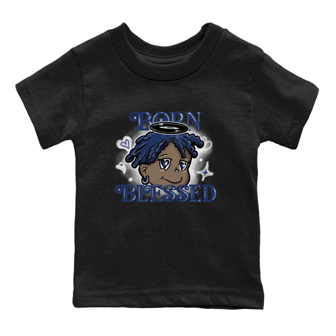 Born Blessed snkmatch Tees Kids - Air Jordan 1 Midnight Navy
