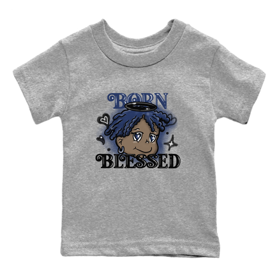 Born Blessed snkmatch Tees Kids - Air Jordan 1 Midnight Navy