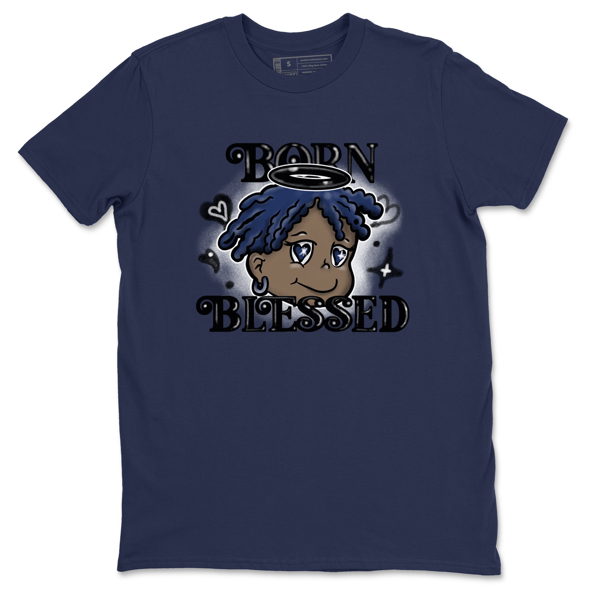 Born Blessed snkmatch Tees - Air Jordan 1 Midnight Navy