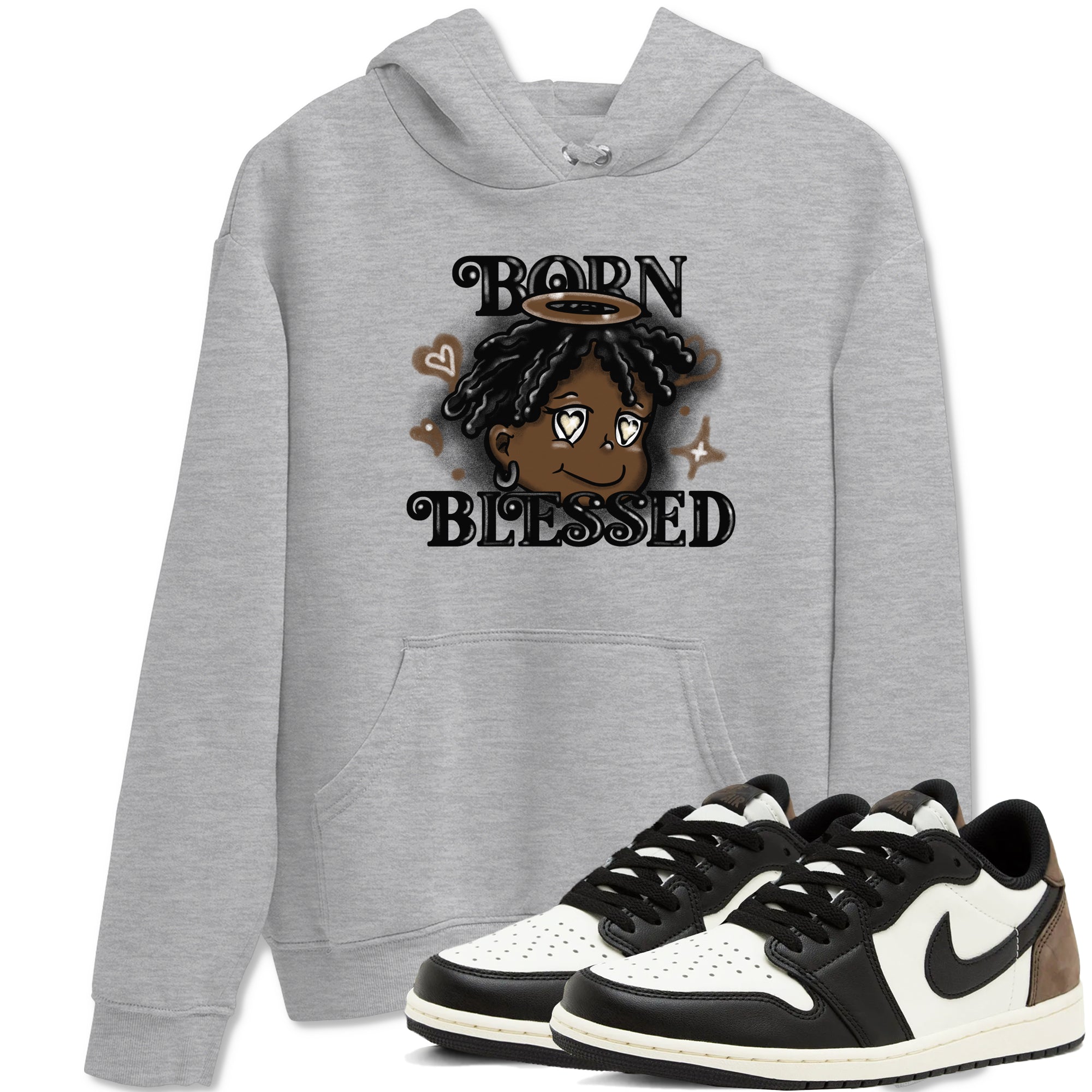 Born Blessed snkmatch Tees - Air Jordan 1 Mocha