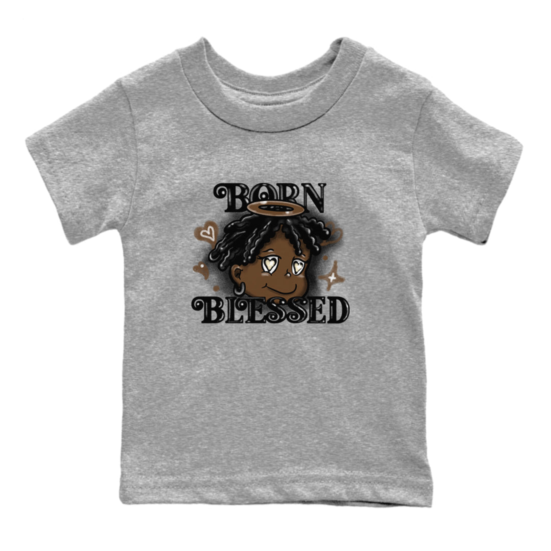 Born Blessed snkmatch Tees Kids - Air Jordan 1 Mocha