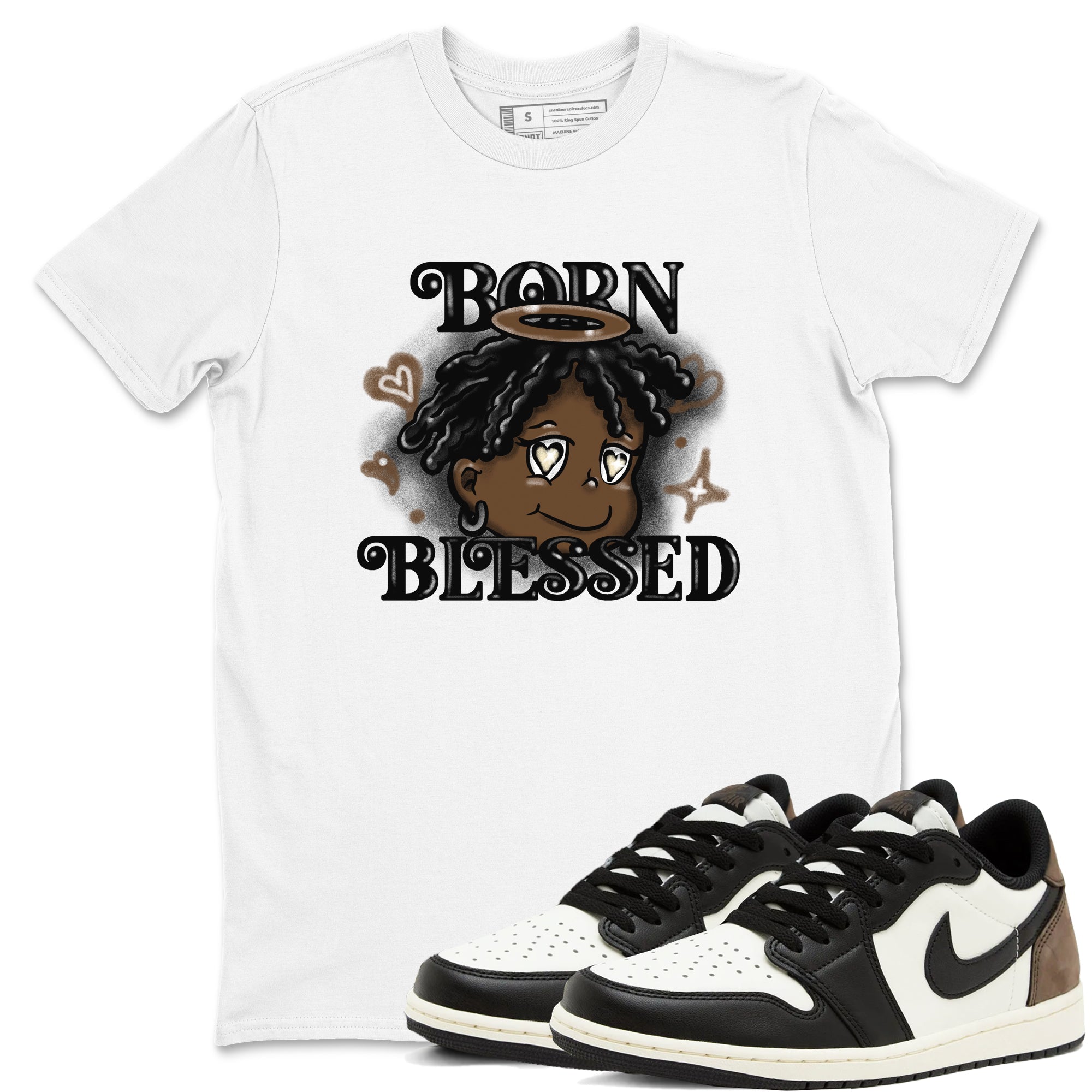 Born Blessed snkmatch Tees - Air Jordan 1 Mocha