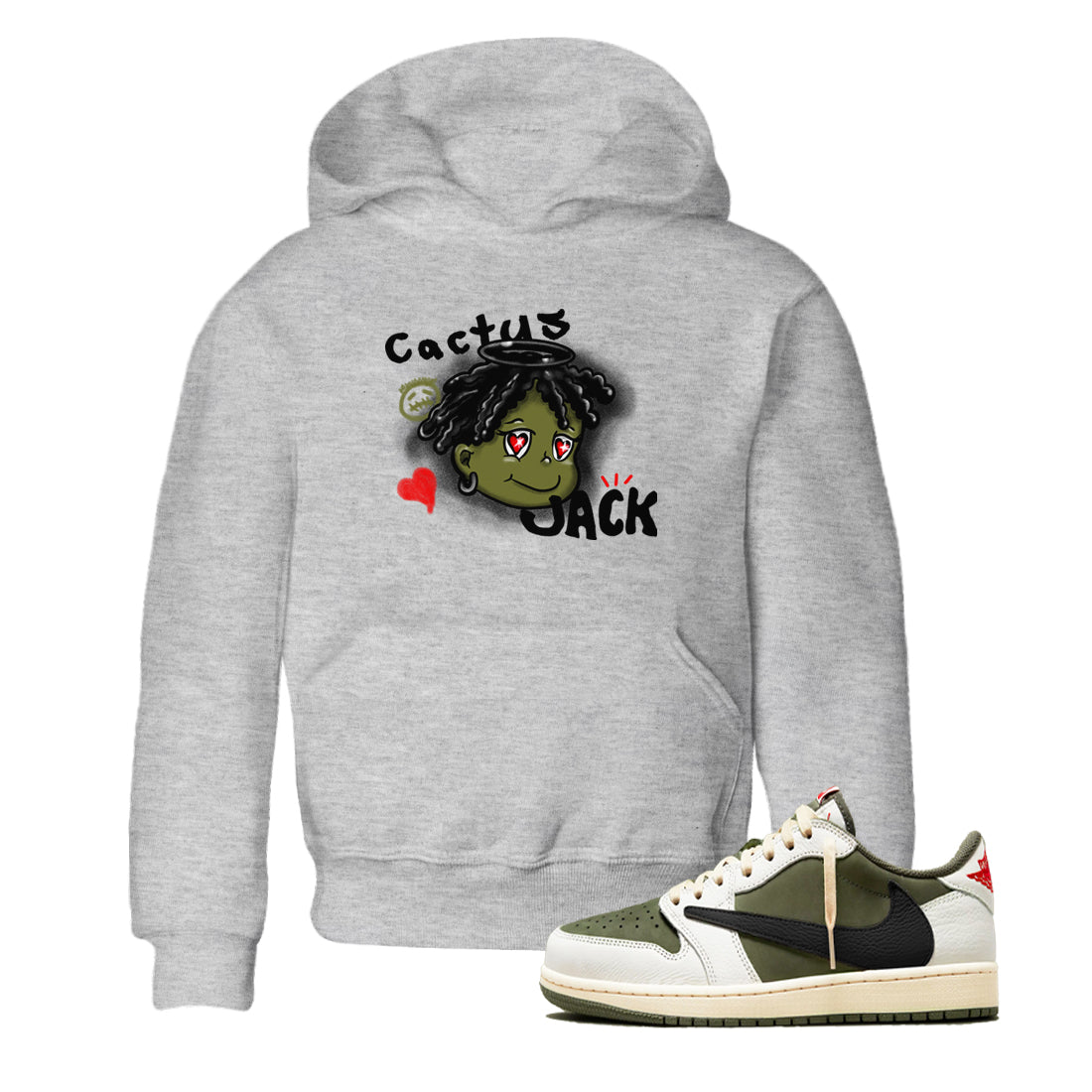 Born Blessed snkmatch Tees Kids - Air Jordan 1 Travis Scott Medium Olive
