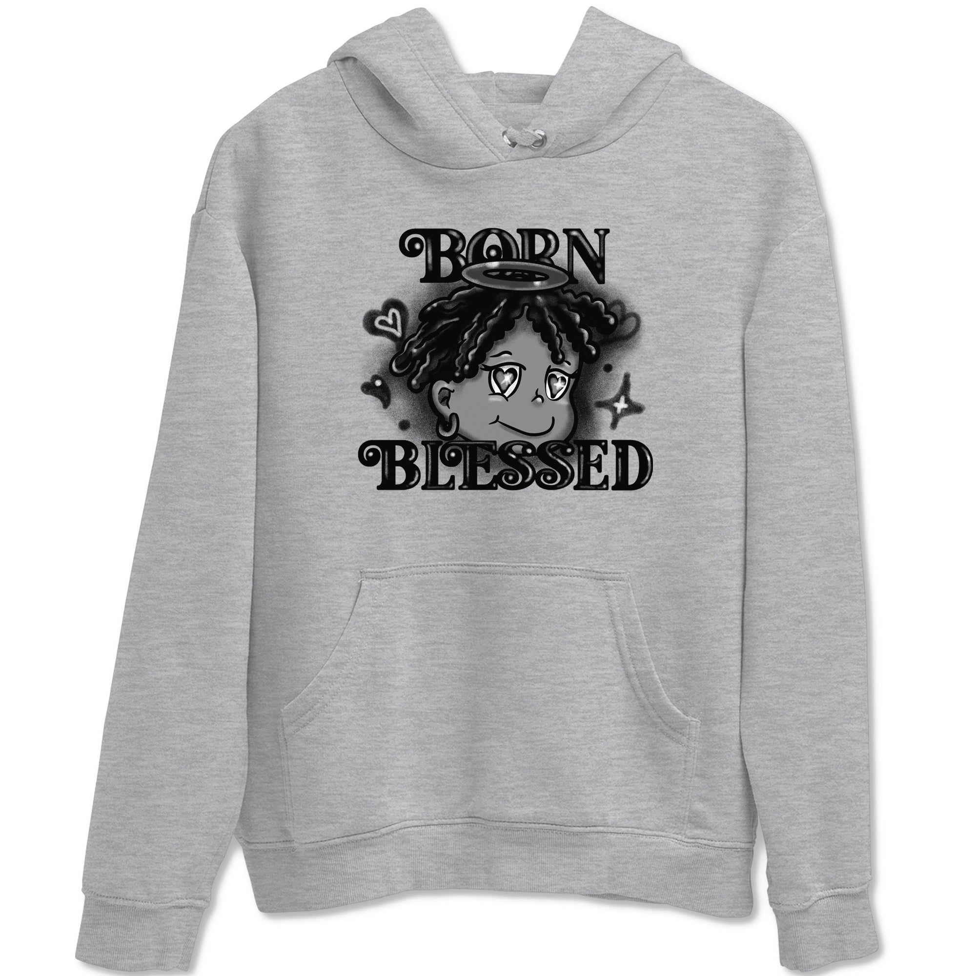 Born Blessed snkmatch Tees - Air Jordan 12 Black Wolf Grey