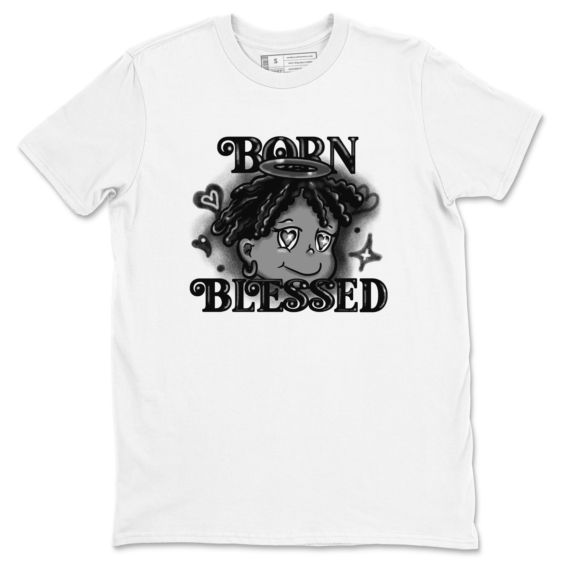 Born Blessed snkmatch Tees - Air Jordan 12 Black Wolf Grey