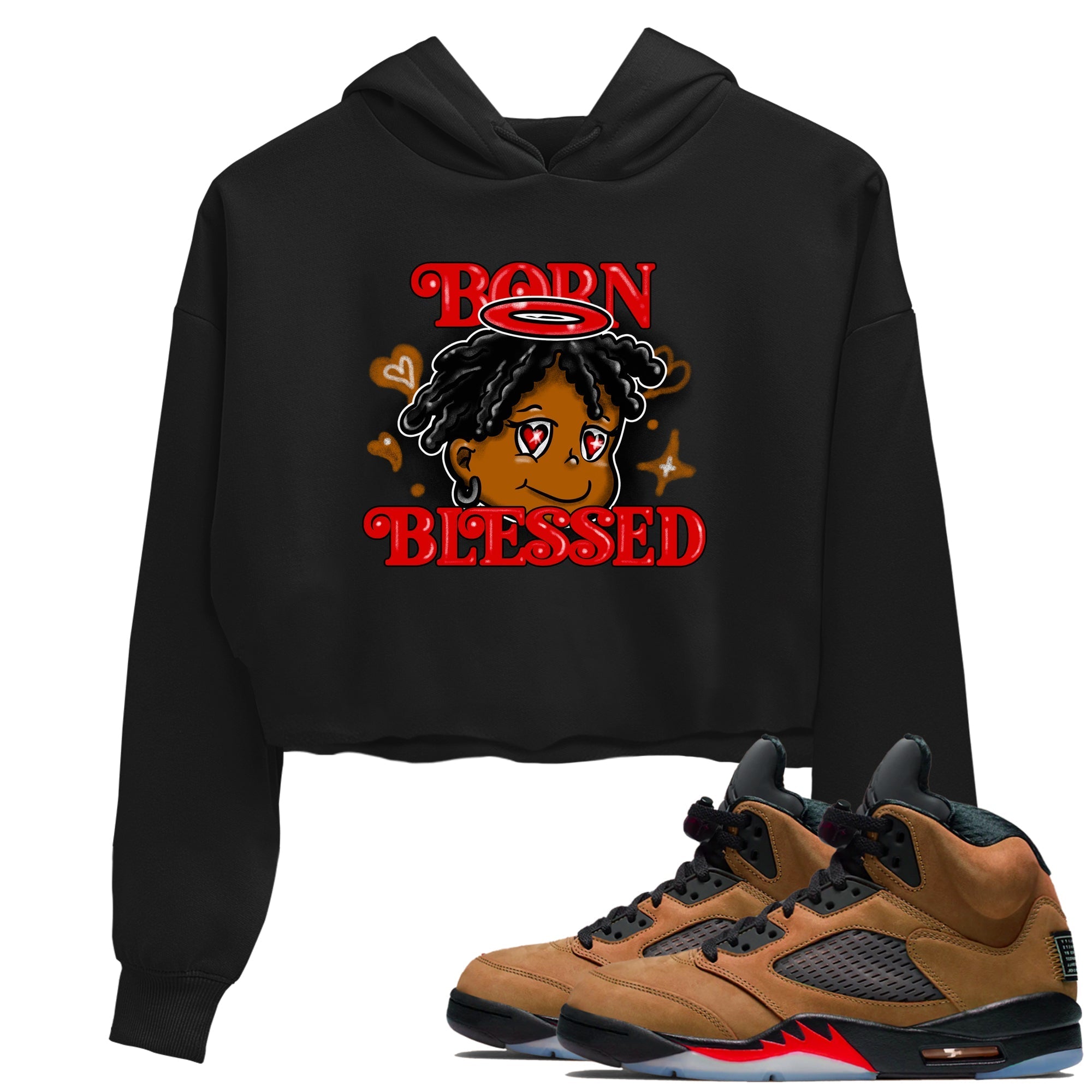 Born Blessed snkmatch Women's Top - Air Jordan 5 Archaeo Brown