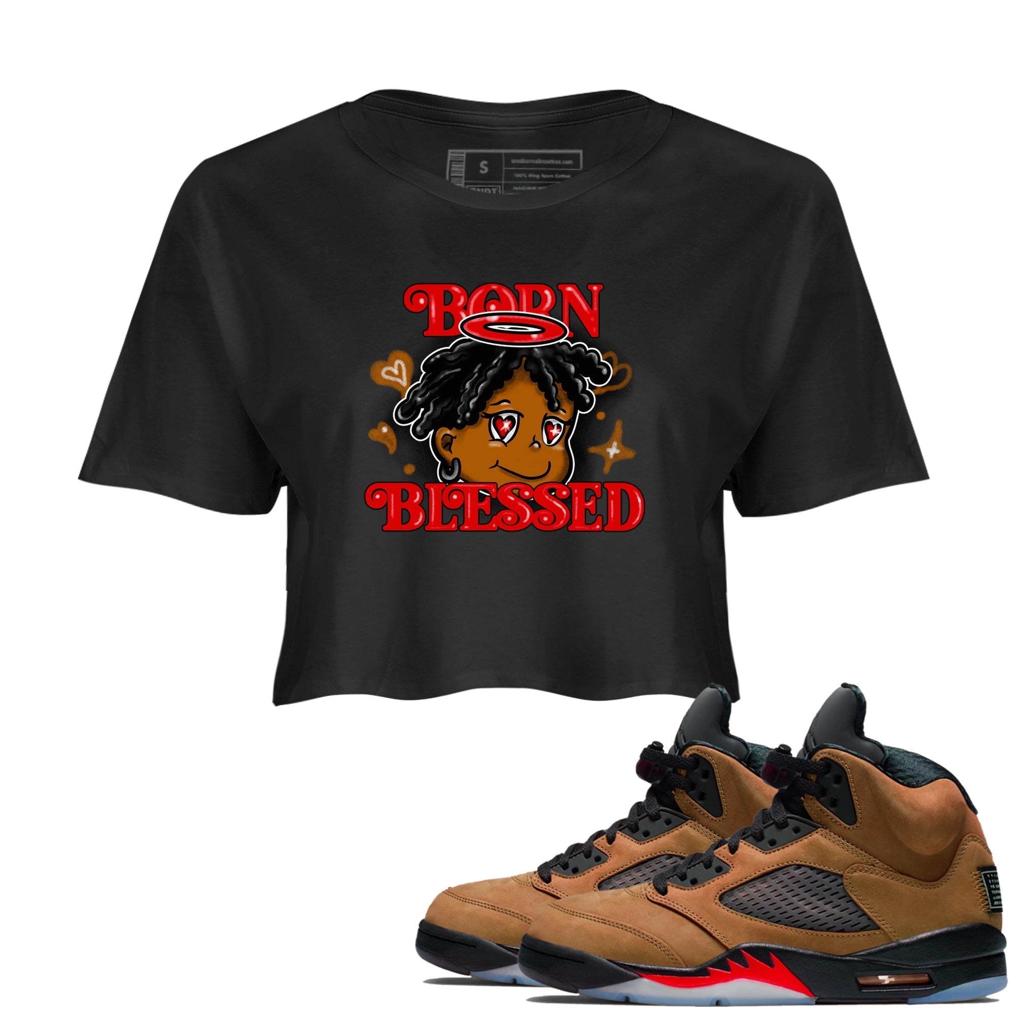 Born Blessed snkmatch Women's Top - Air Jordan 5 Archaeo Brown