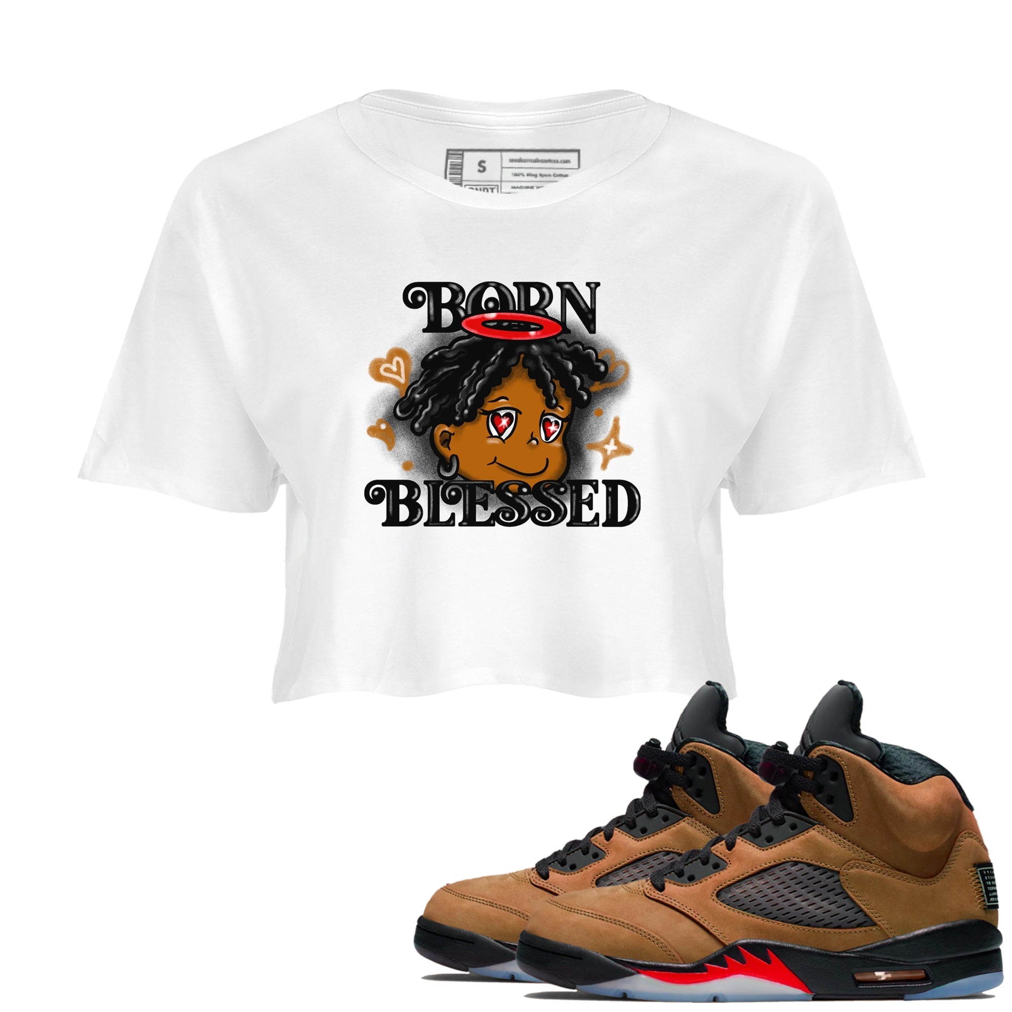 Born Blessed snkmatch Women's Top - Air Jordan 5 Archaeo Brown
