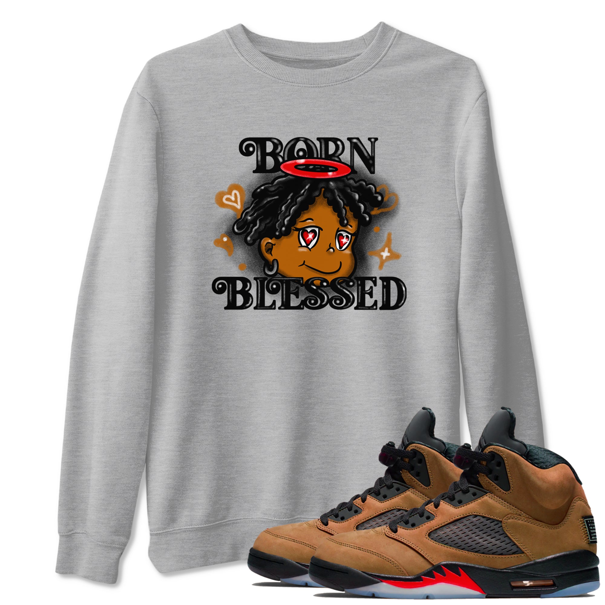 Born Blessed snkmatch Tees - Air Jordan 5 Archaeo Brown