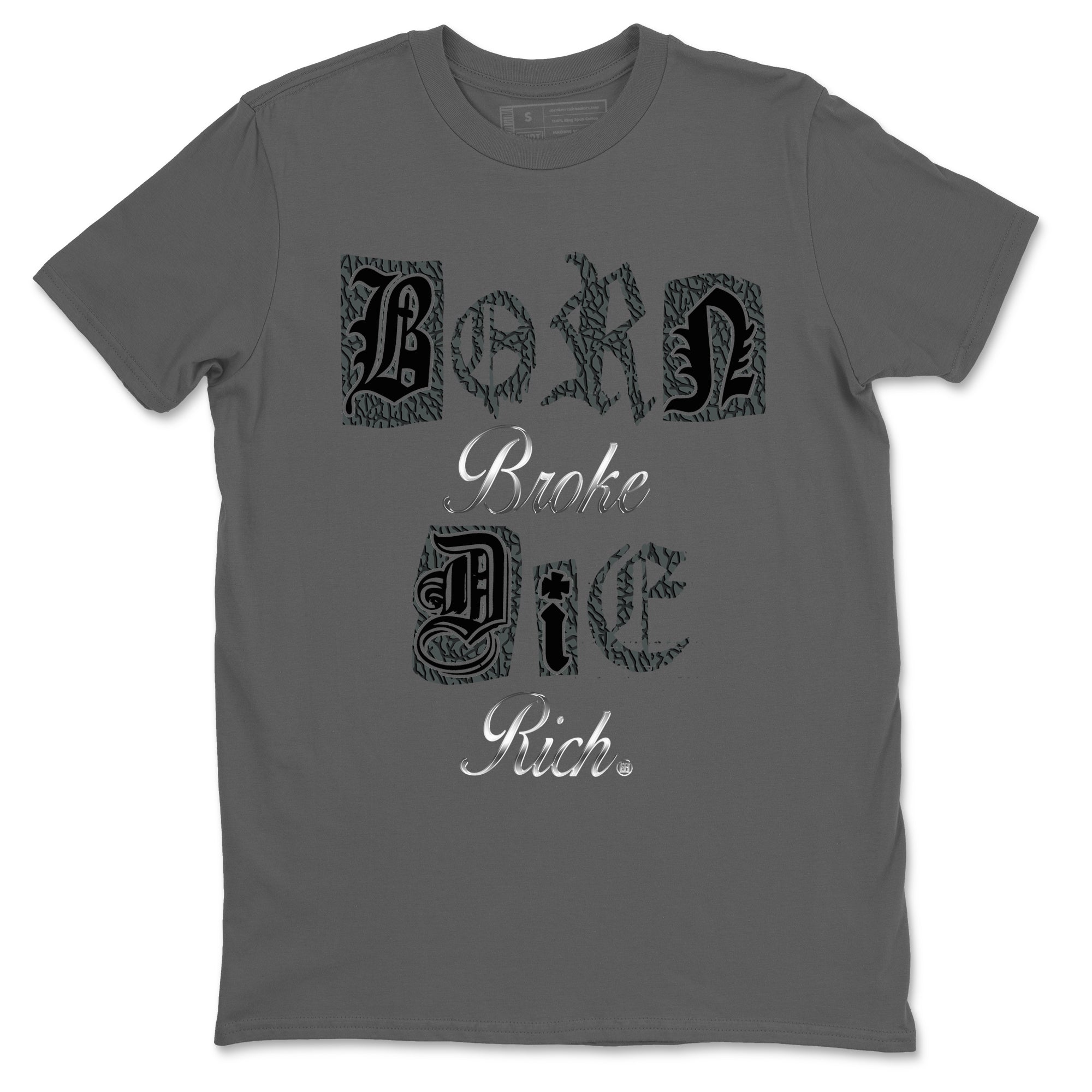 Born Broke Die Rich snkmatch Tees - Air Jordan 3 Black Cat