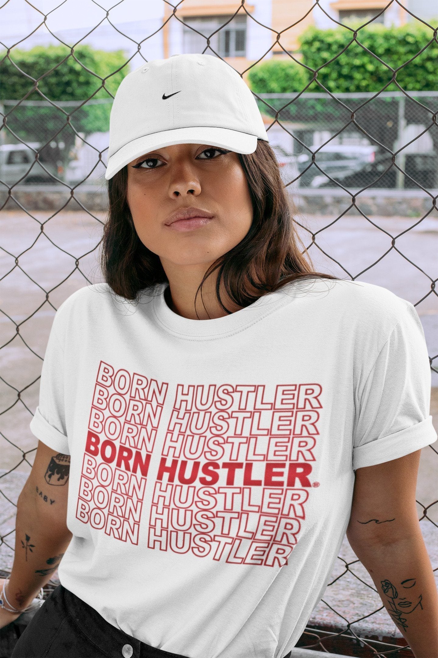 Born Hustler Unisex Tops - Air Jordan 1 Varsity Red