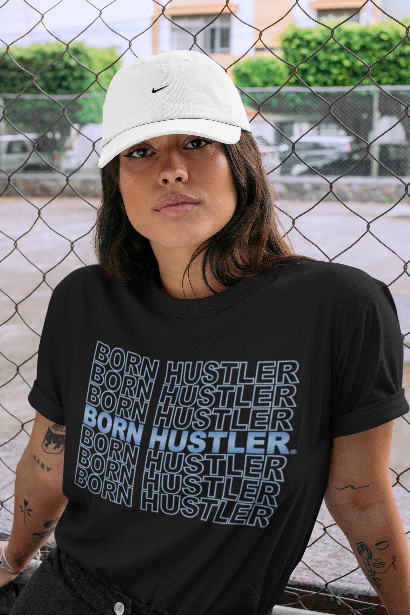Born Hustler Unisex Tops - Air Jordan 1 University Blue