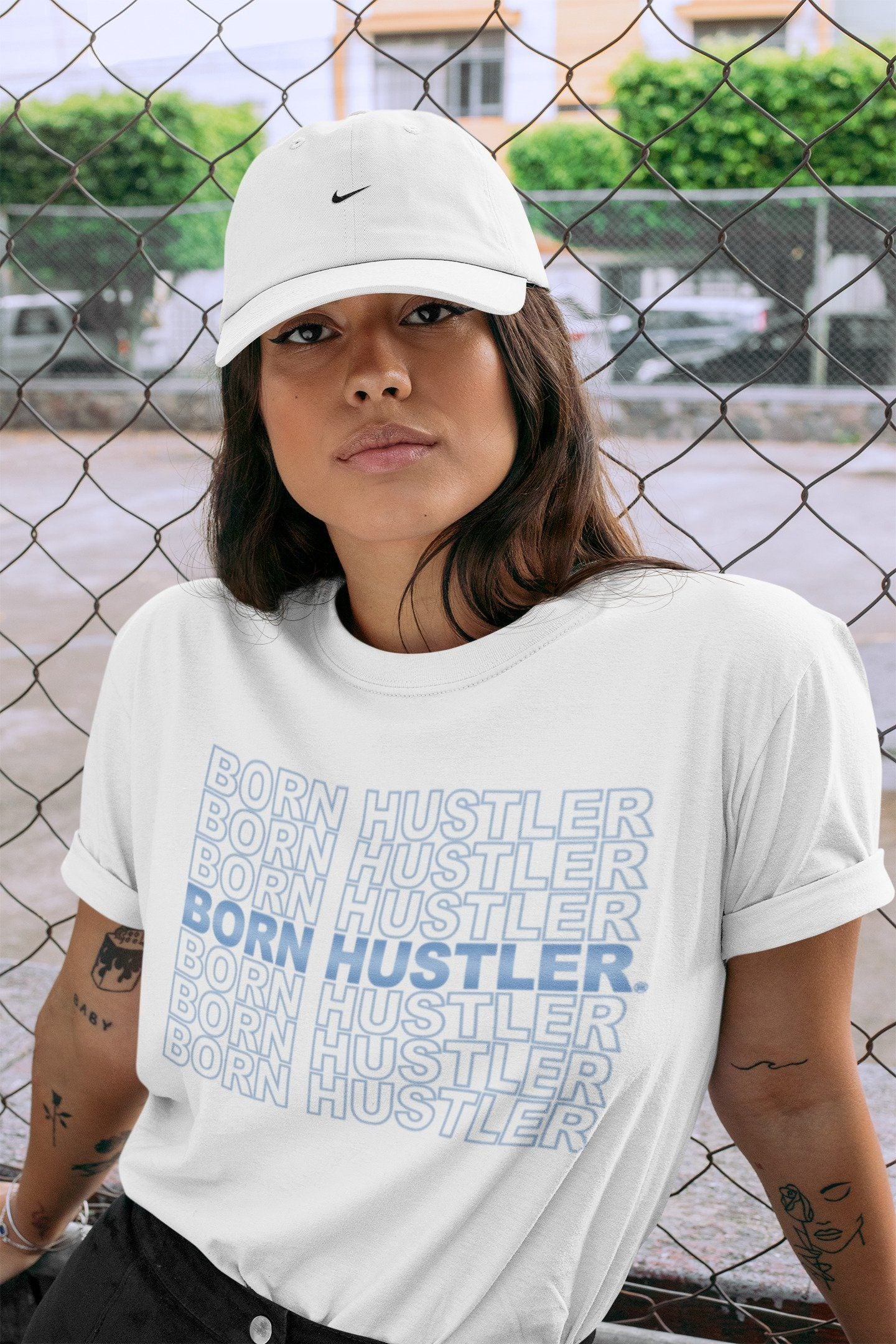Born Hustler Unisex Tops - Air Jordan 1 University Blue