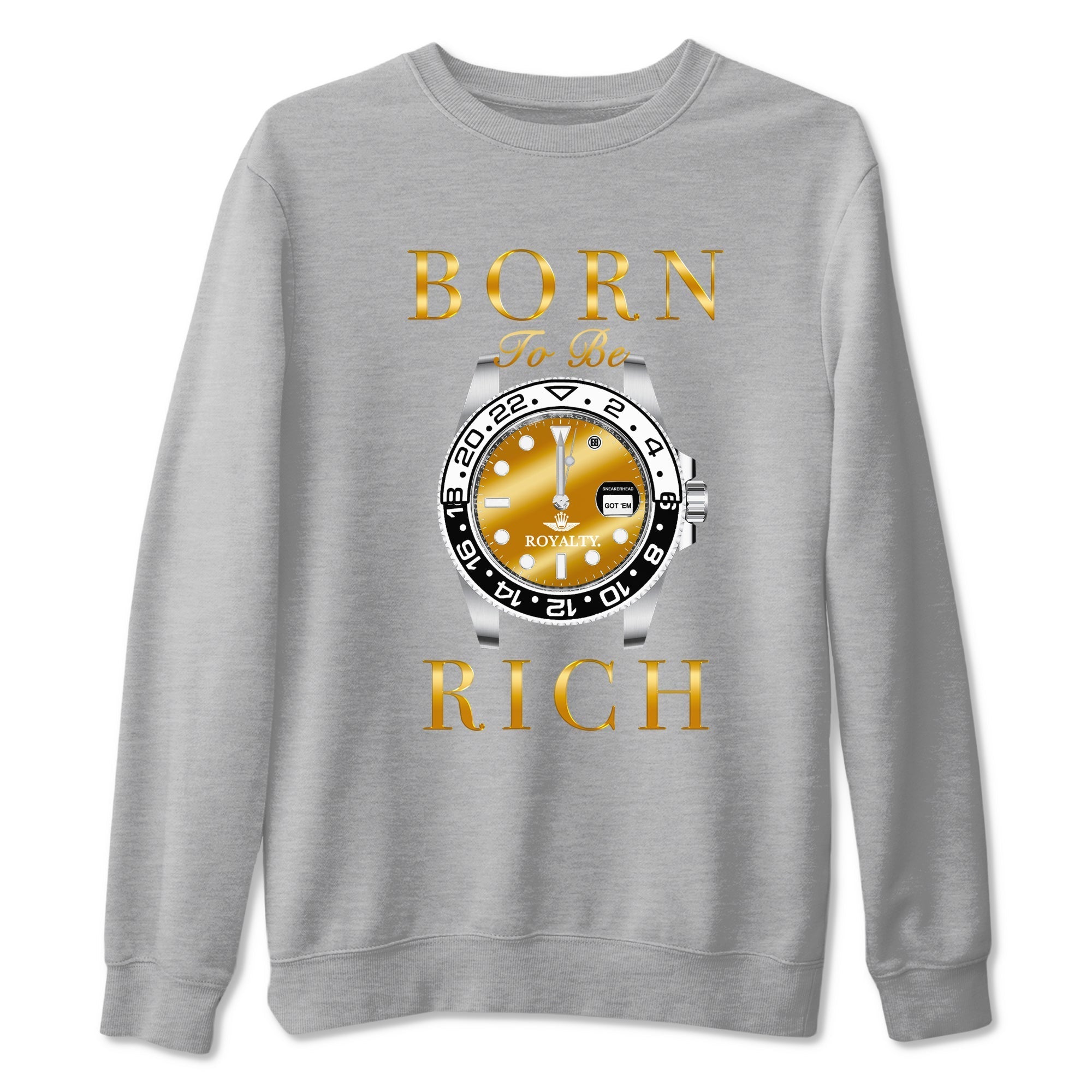Born To Be Rich snkmatch Tees - Air Jordan 1 Black Metallic Gold