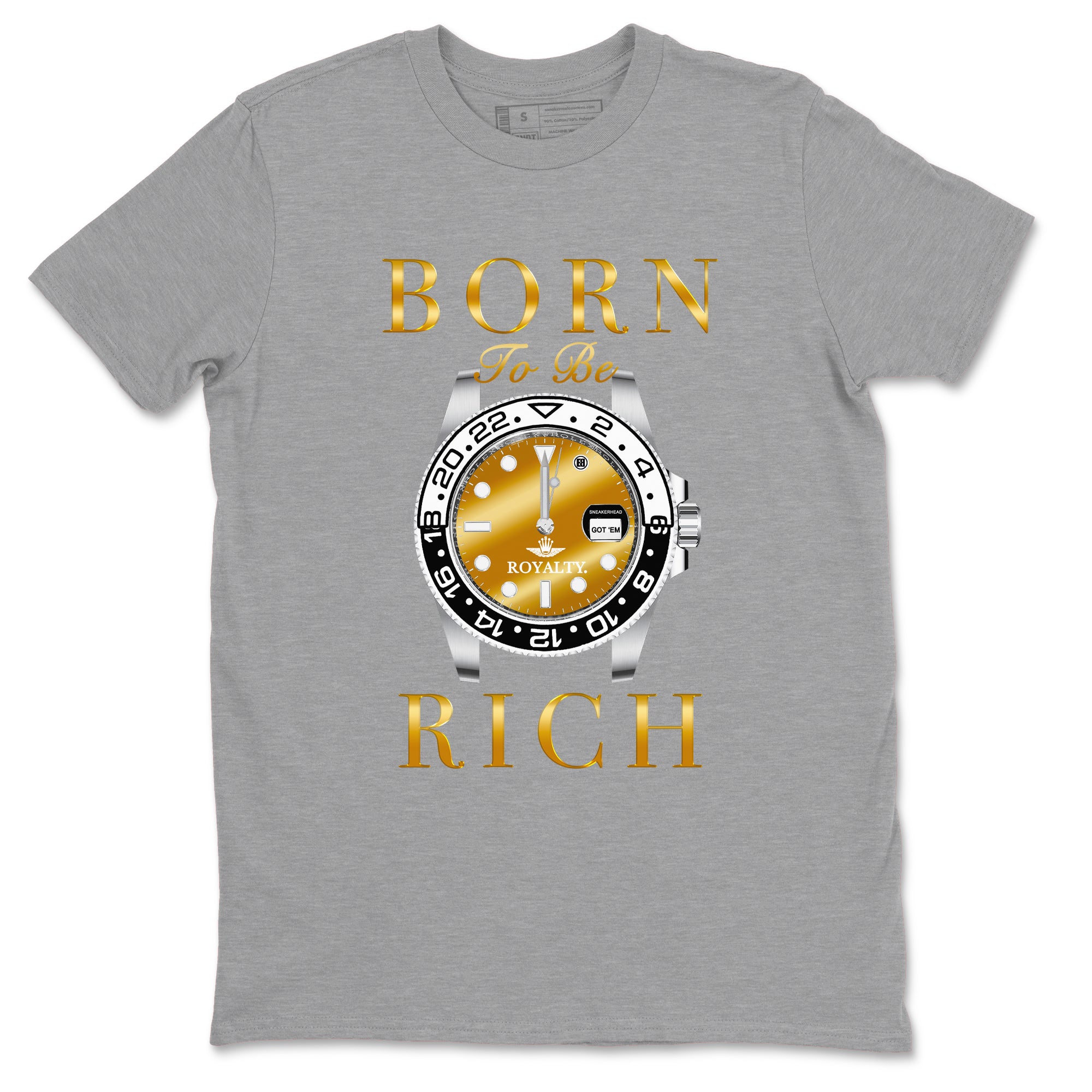 Born To Be Rich snkmatch Tees - Air Jordan 1 Black Metallic Gold