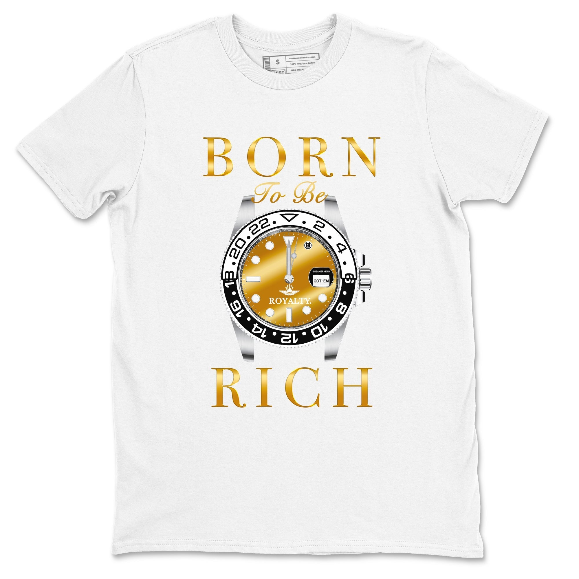 Born To Be Rich snkmatch Tees - Air Jordan 1 Black Metallic Gold