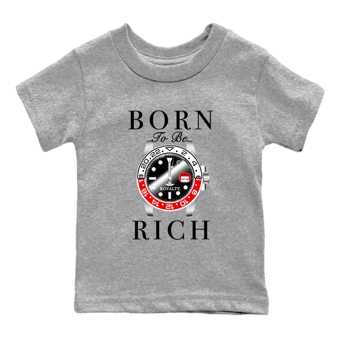 Born To Be Rich snkmatch Tees Kids - Air Jordan 1 Black Toe Reimagined