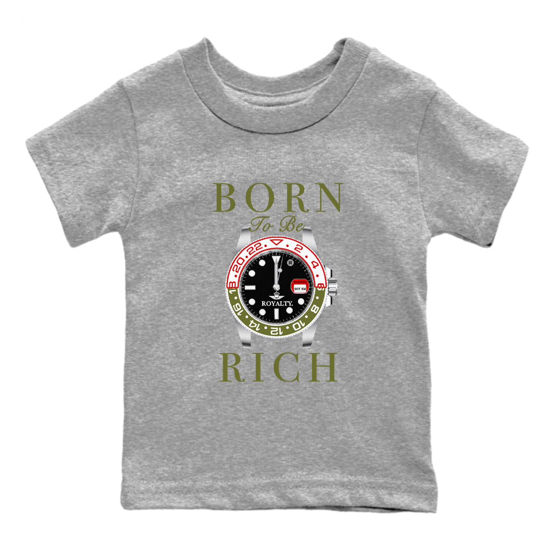 Born To Be Rich snkmatch Tees Kids - Air Jordan 1 Travis Scott Medium Olive