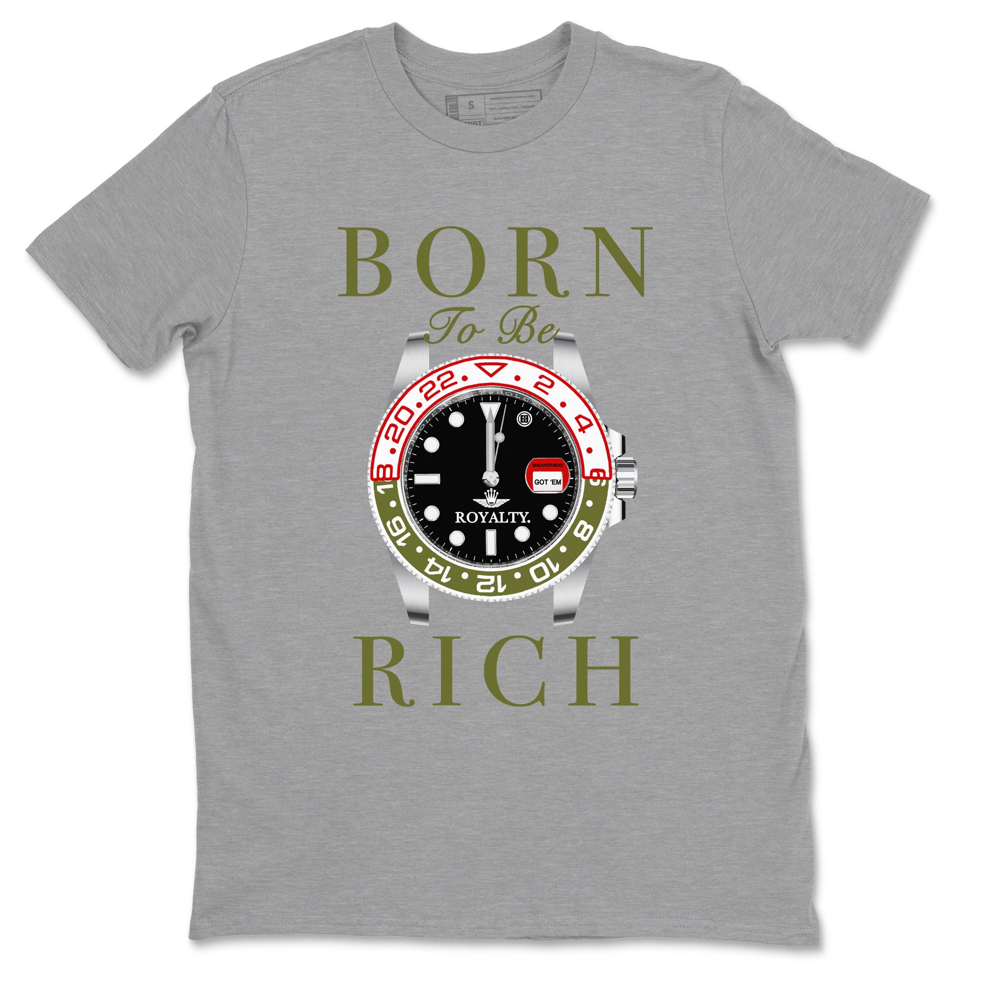 Born To Be Rich snkmatch Tees - Air Jordan 1 Travis Scott Medium Olive