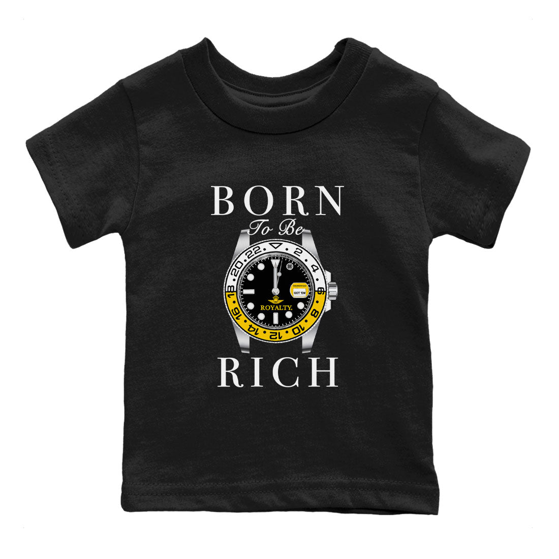 Born To Be Rich snkmatch Tees Kids - Air Jordan 1 Yellow Ochre