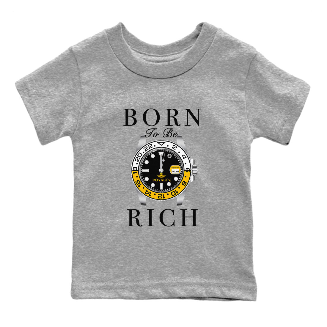 Born To Be Rich snkmatch Tees Kids - Air Jordan 1 Yellow Ochre